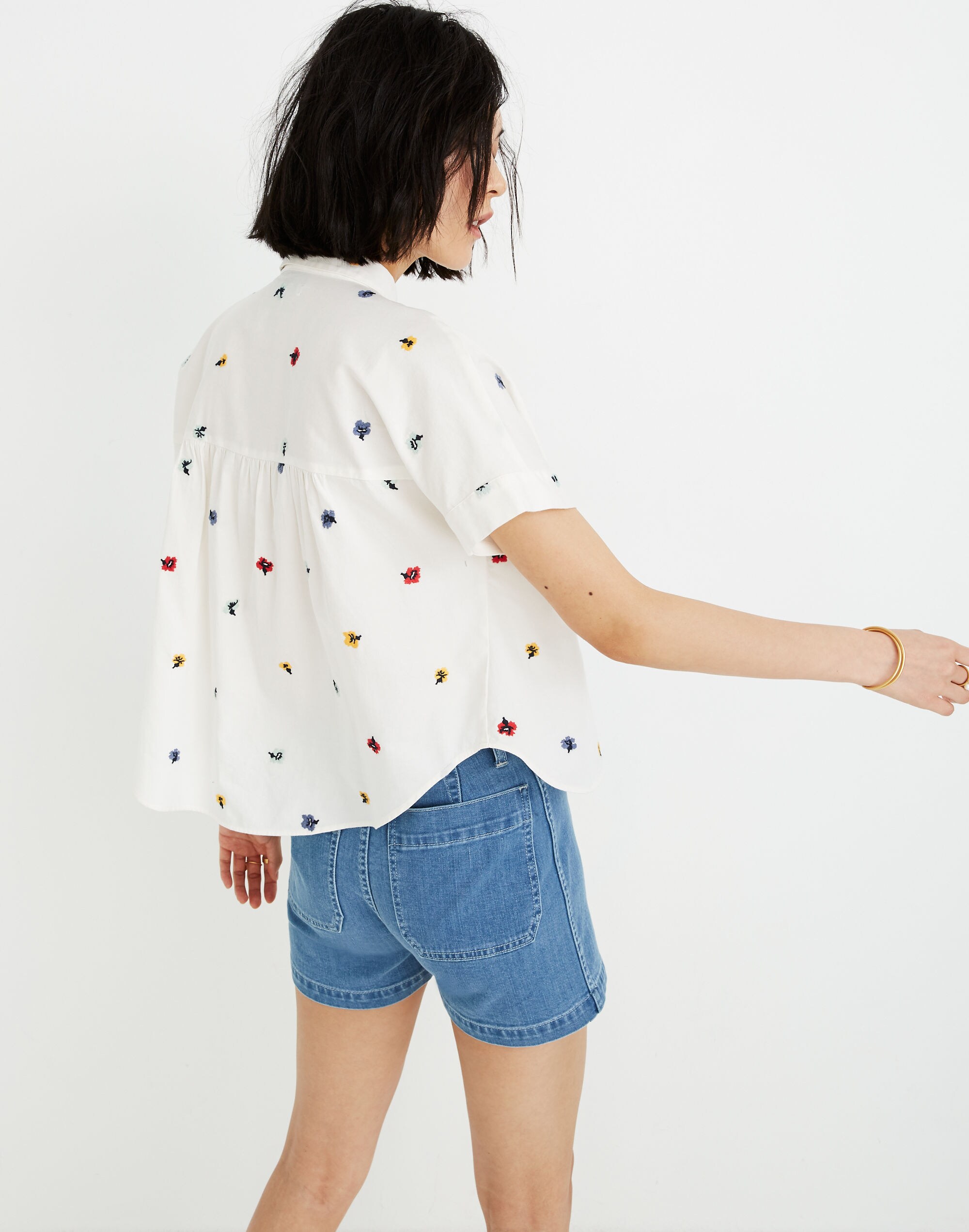 Embroidered Hilltop Shirt in Confetti Floral