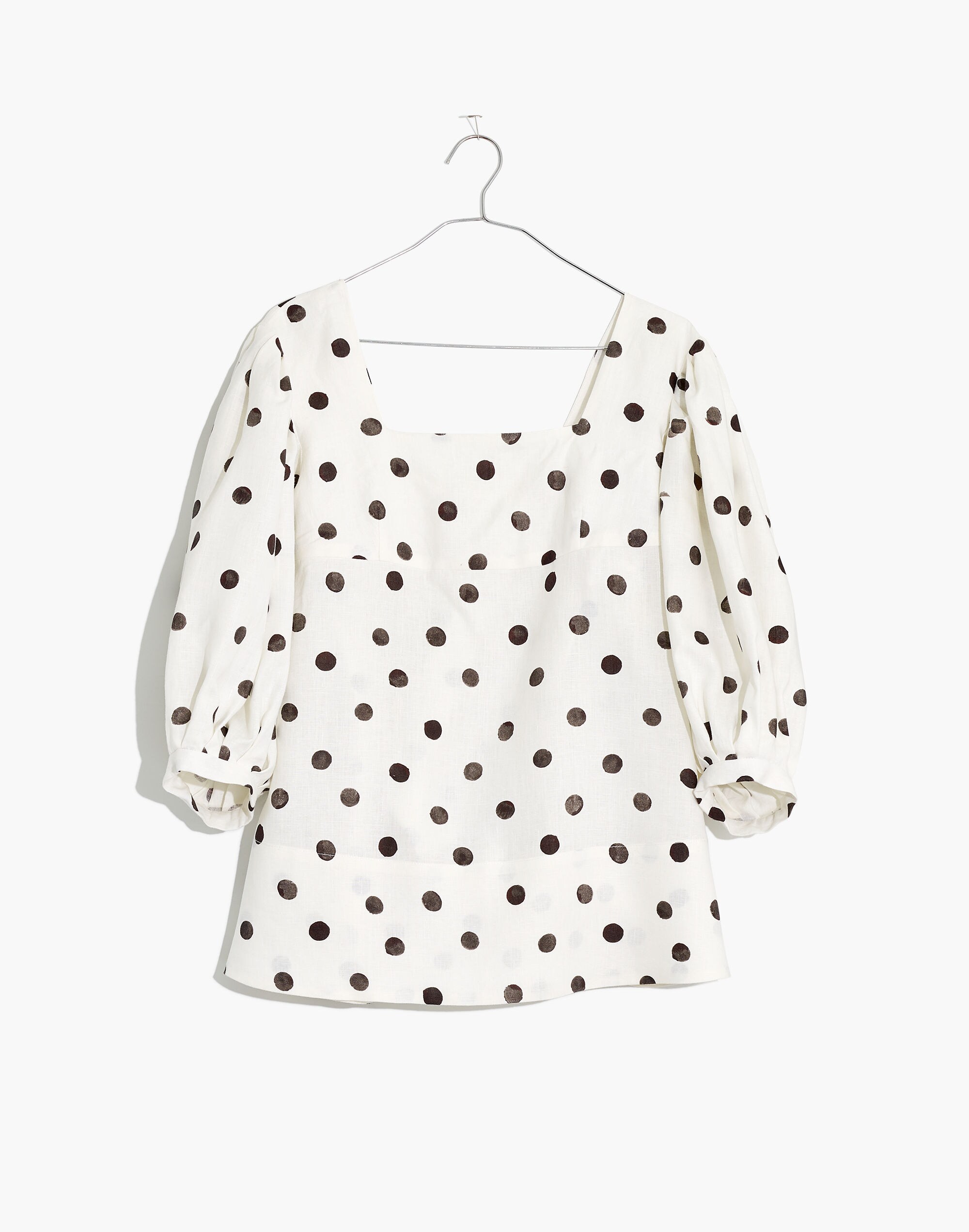 WHIT&reg; Linen Marcel Top in Polka Dots