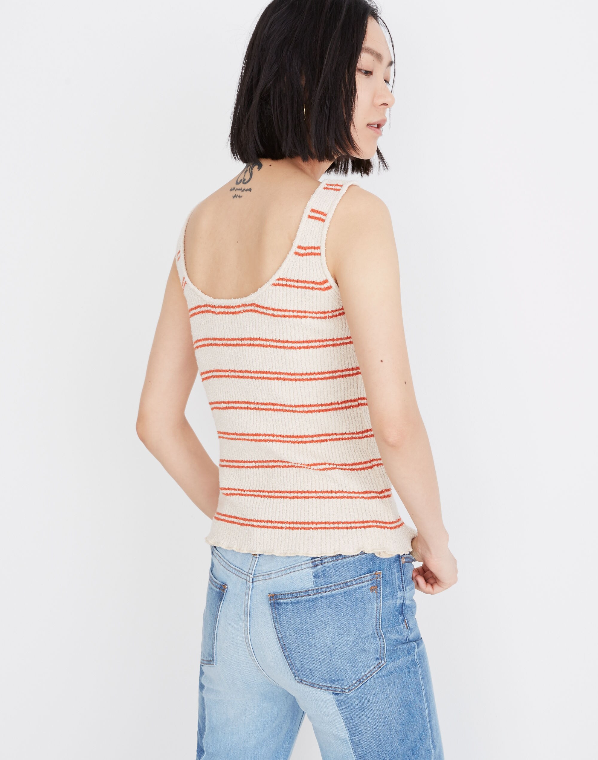 Kingston Button-Front Sweater Tank in Stripe