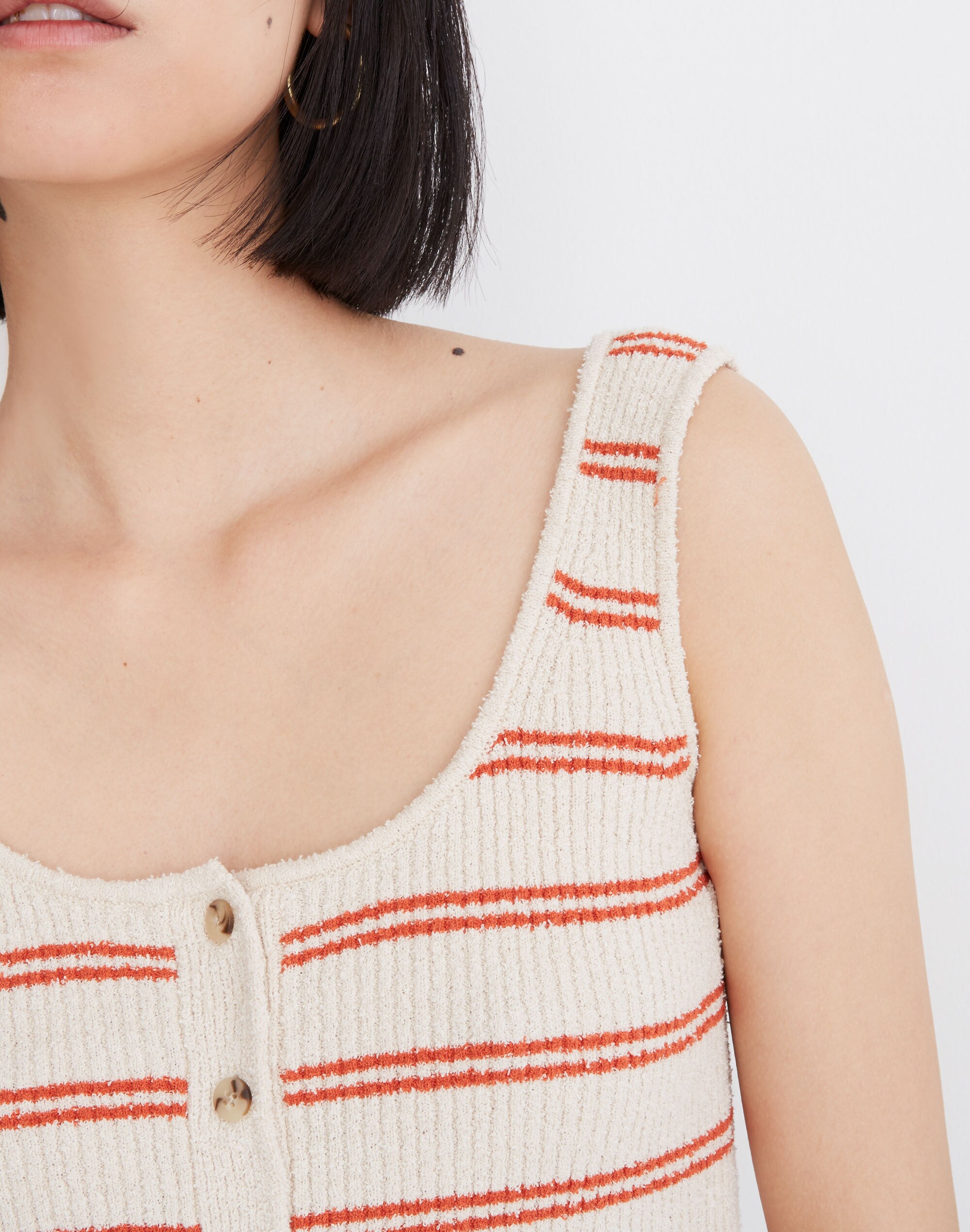 Kingston Button-Front Sweater Tank in Stripe