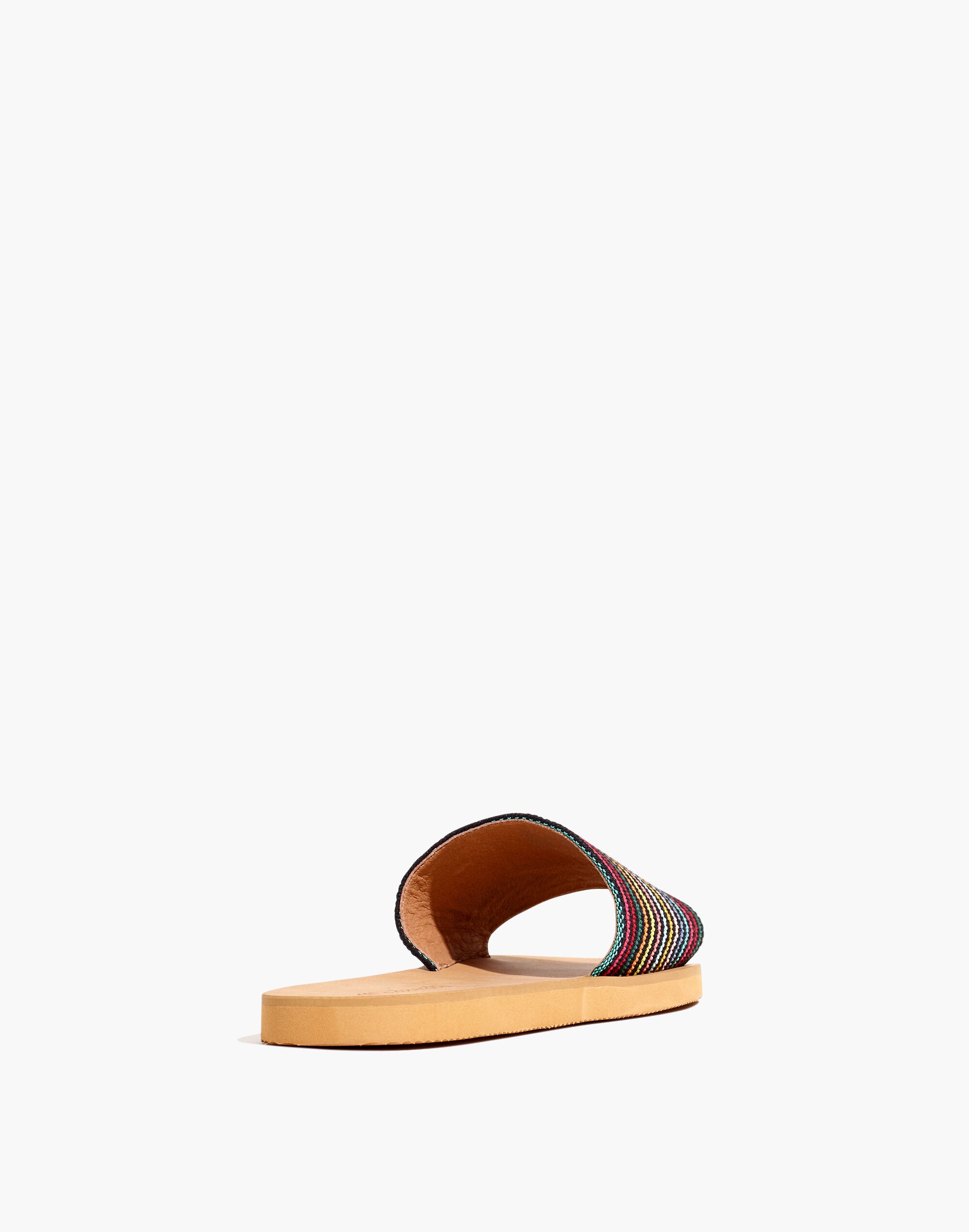 The Maddie Slide Sandal in Rainbow Stripe
