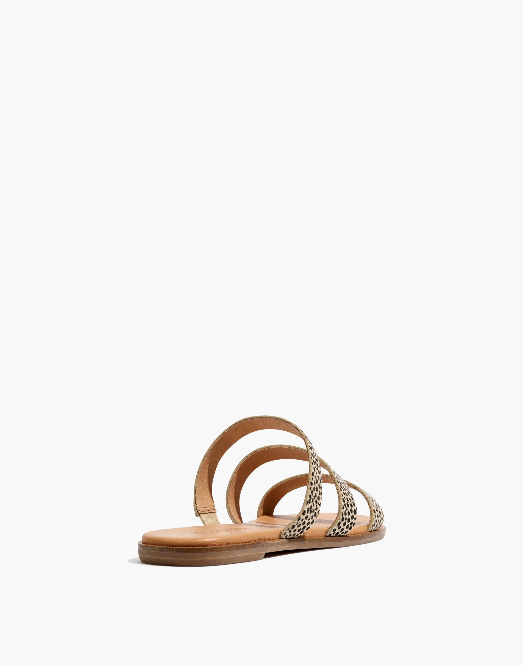The Ilana Slide Sandal in Spot Dot Calf Hair