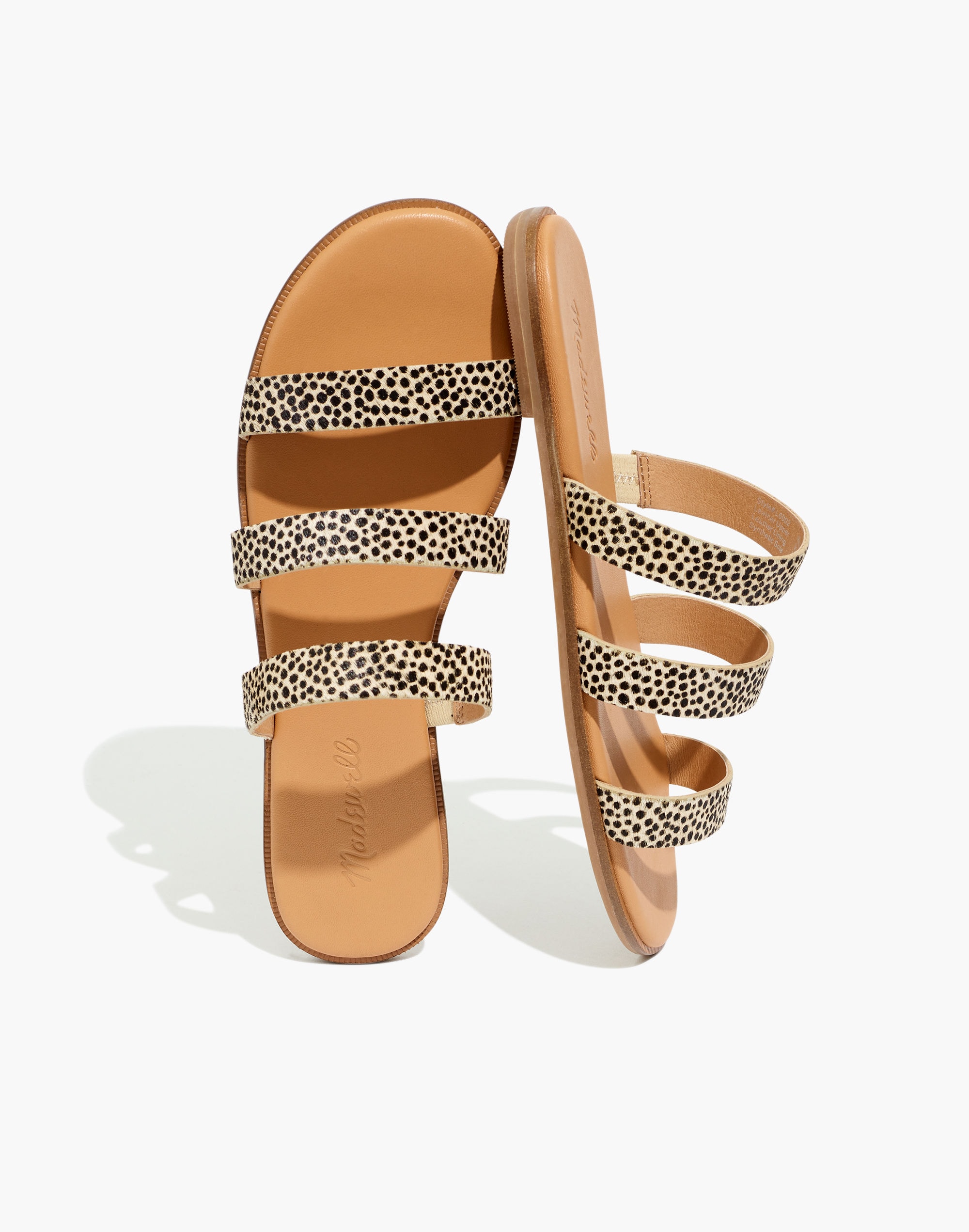 The Ilana Slide Sandal in Spot Dot Calf Hair