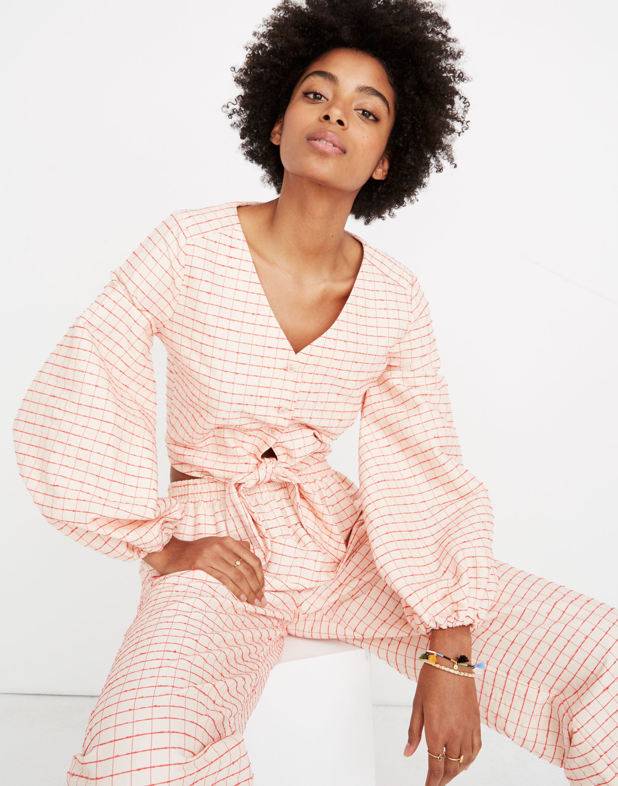 Stine Goya&trade; Bianca Tie-Front Top in Check