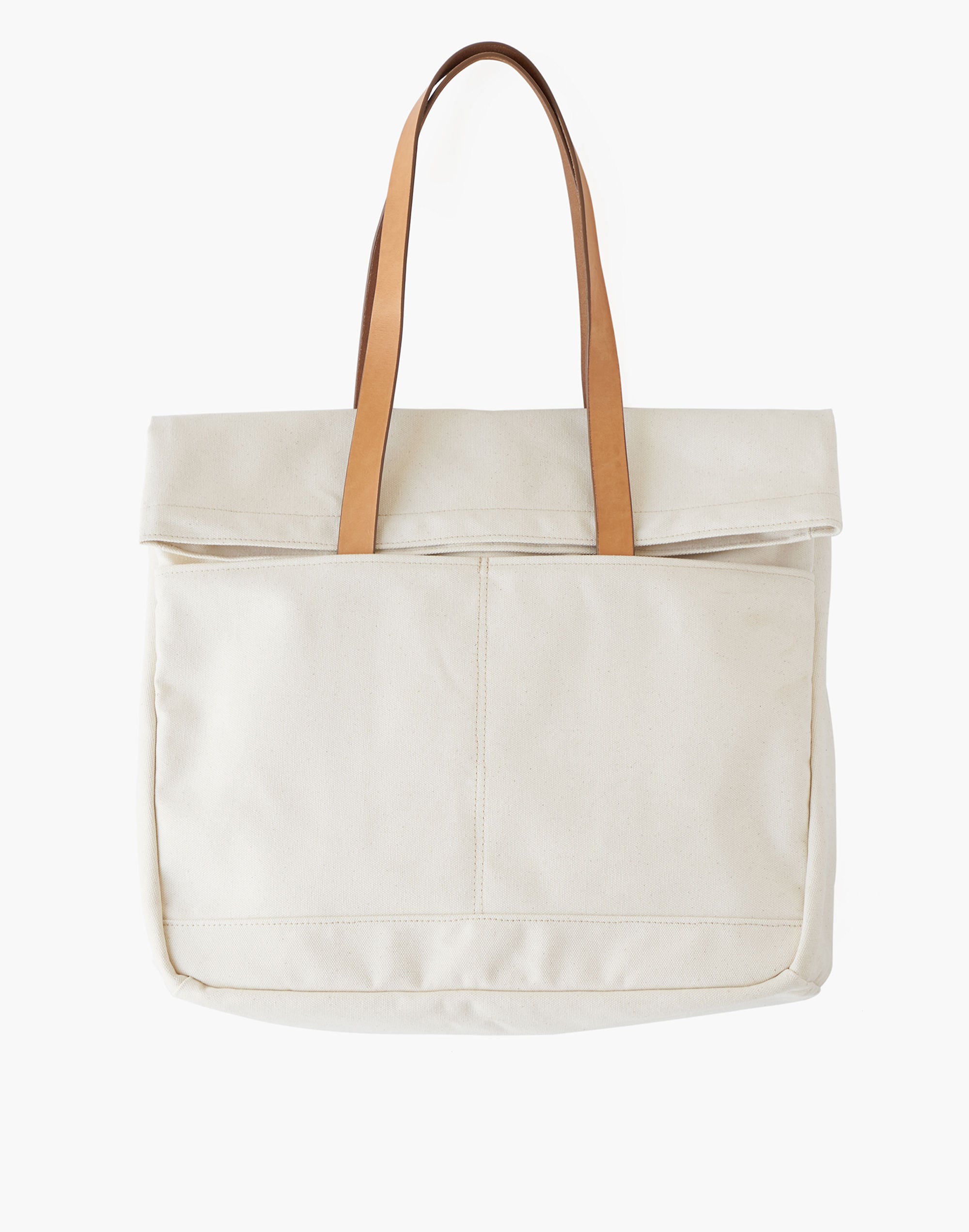 Mw Makr Canvas And Leather Fold Weekender Bag In White