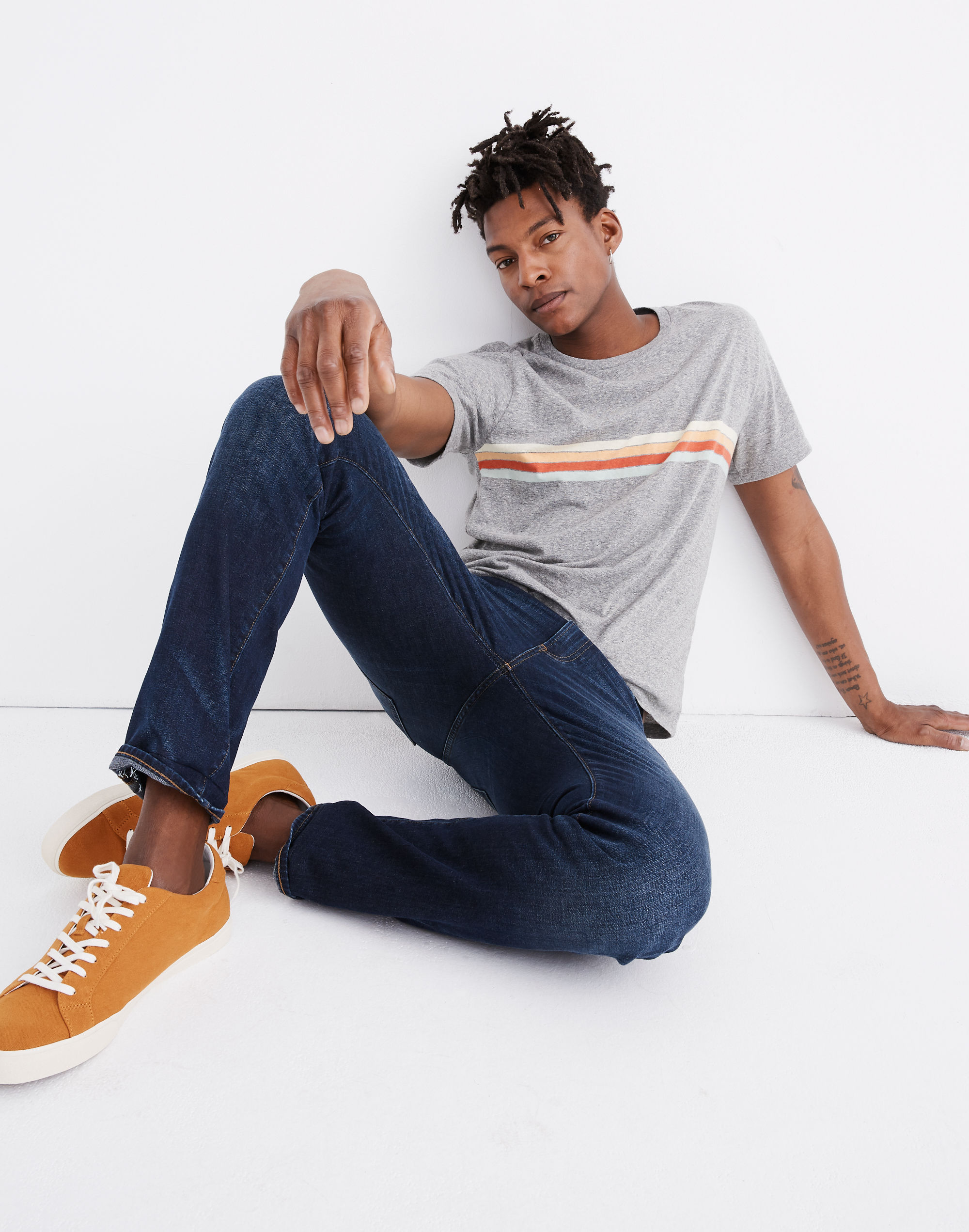 Triblend Stripe Allday Crewneck Tee