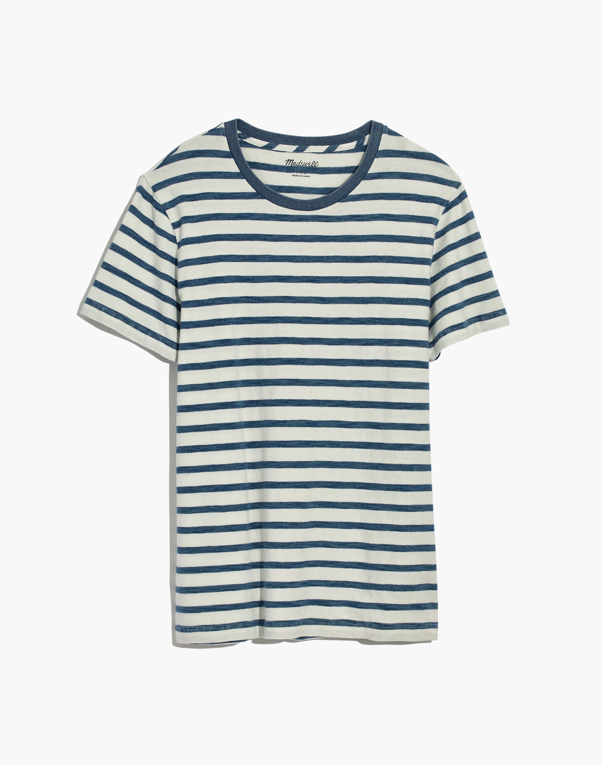 Allday Crewneck Tee in Indigo Mariner Stripe