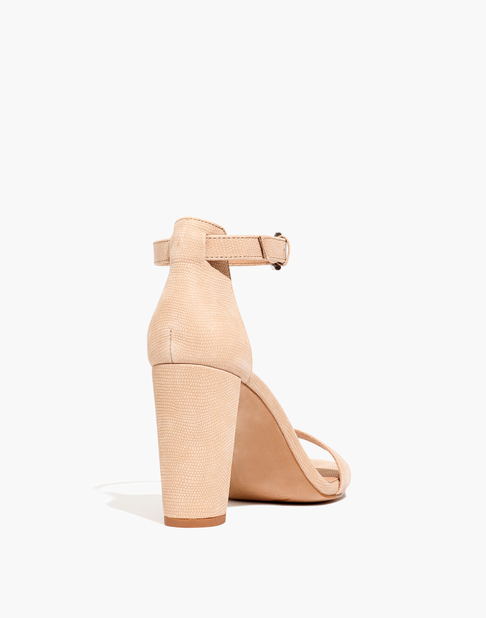 The Brooke Ankle-Strap Sandal in Embossed Leather