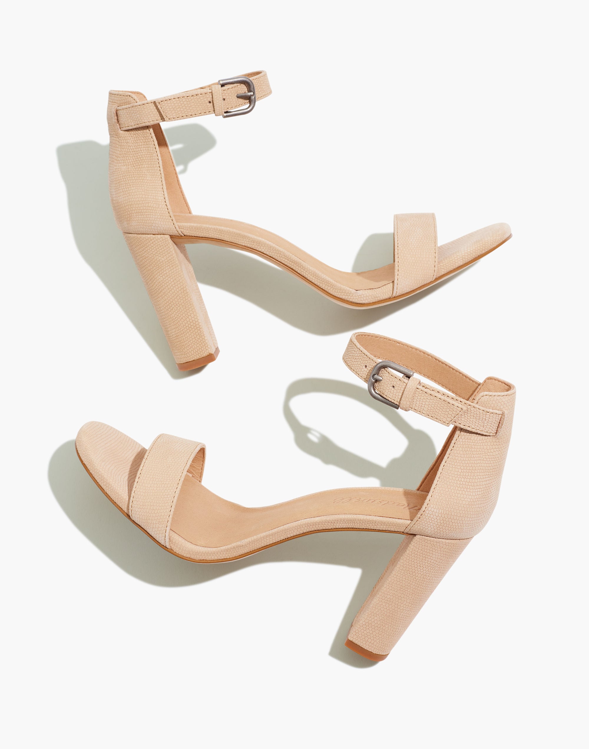 The Brooke Ankle-Strap Sandal in Embossed Leather