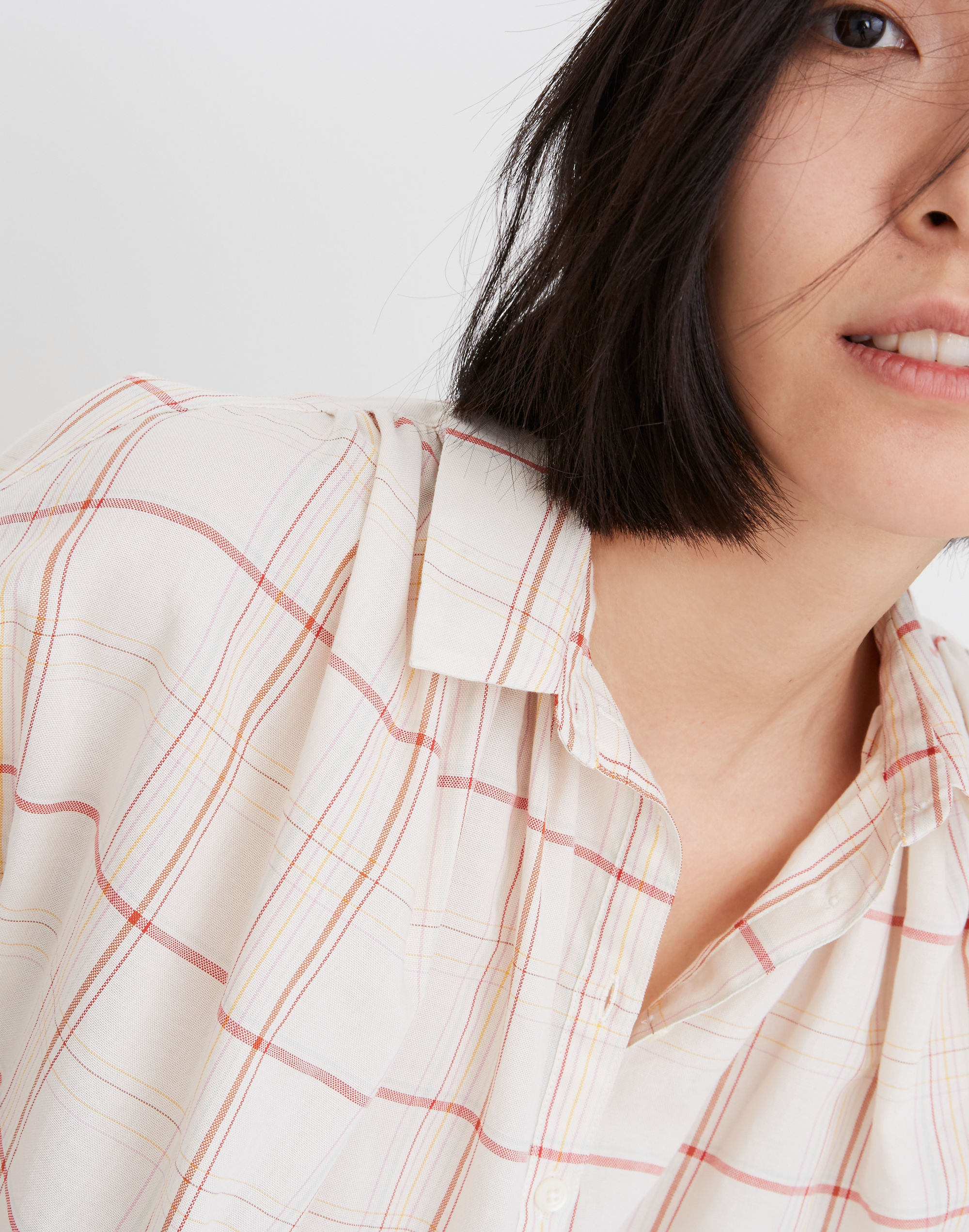 Central Popover Shirt in Fine Plaid