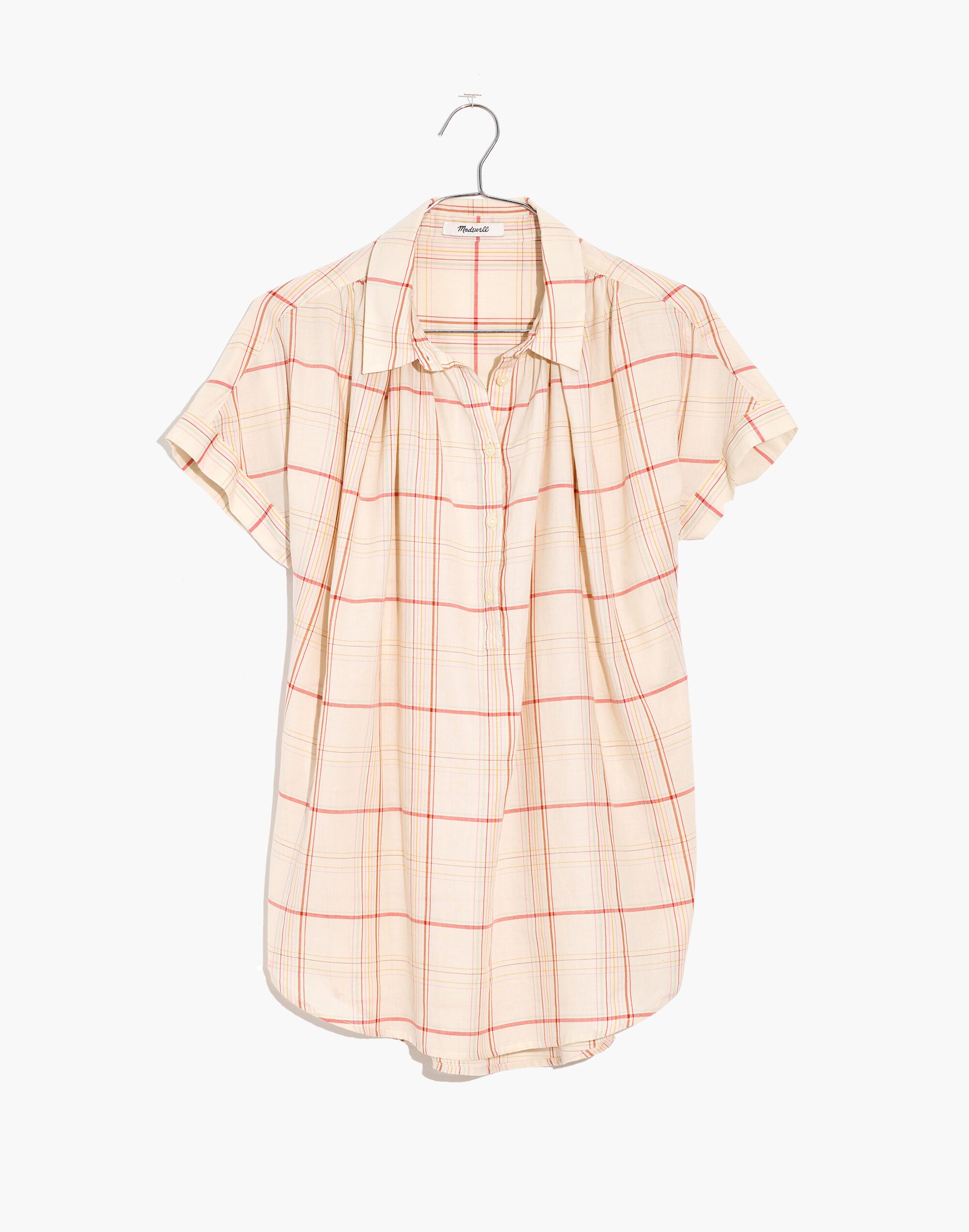 Central Popover Shirt in Fine Plaid