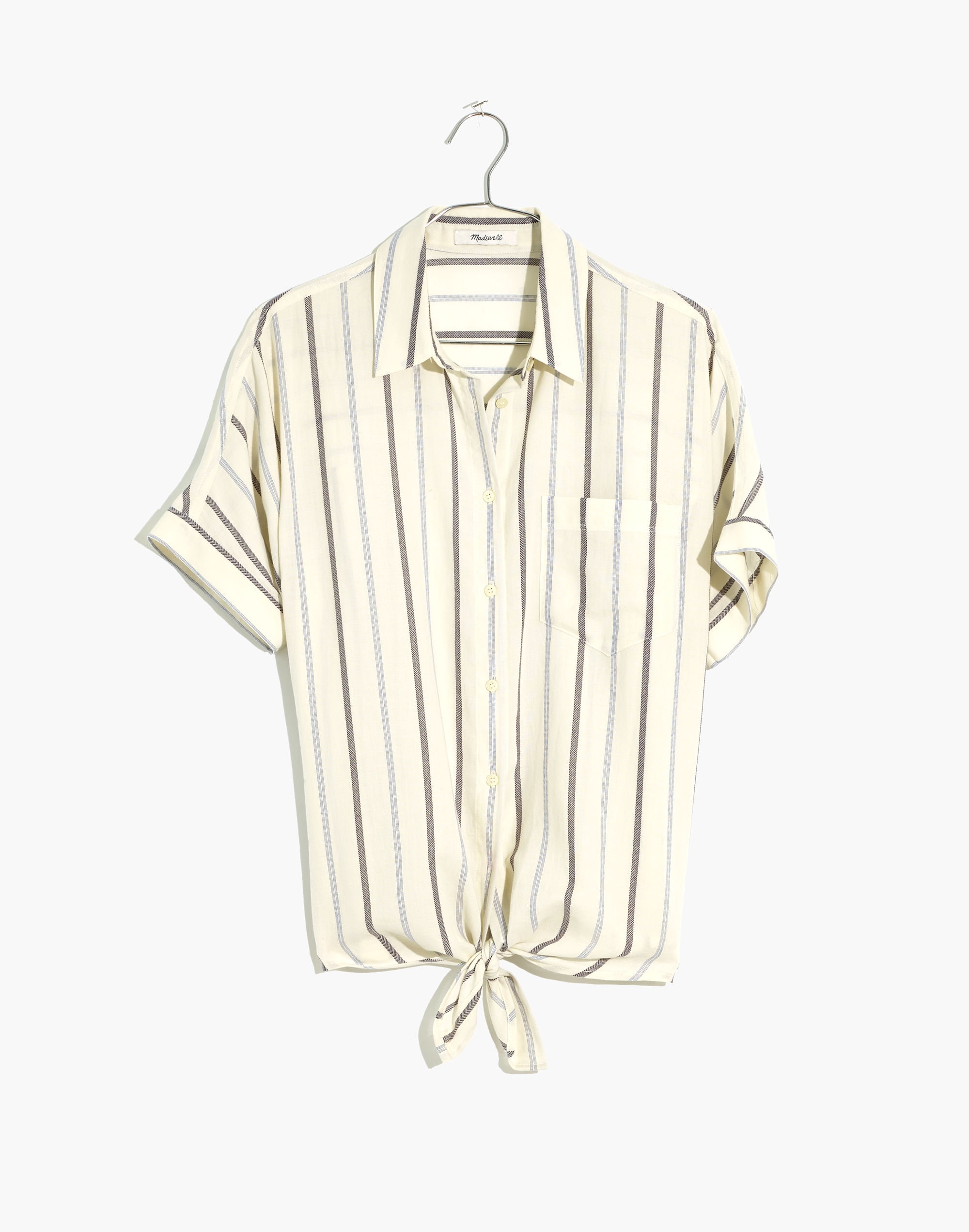 Tie-Front Shirt in Montpellier Stripe