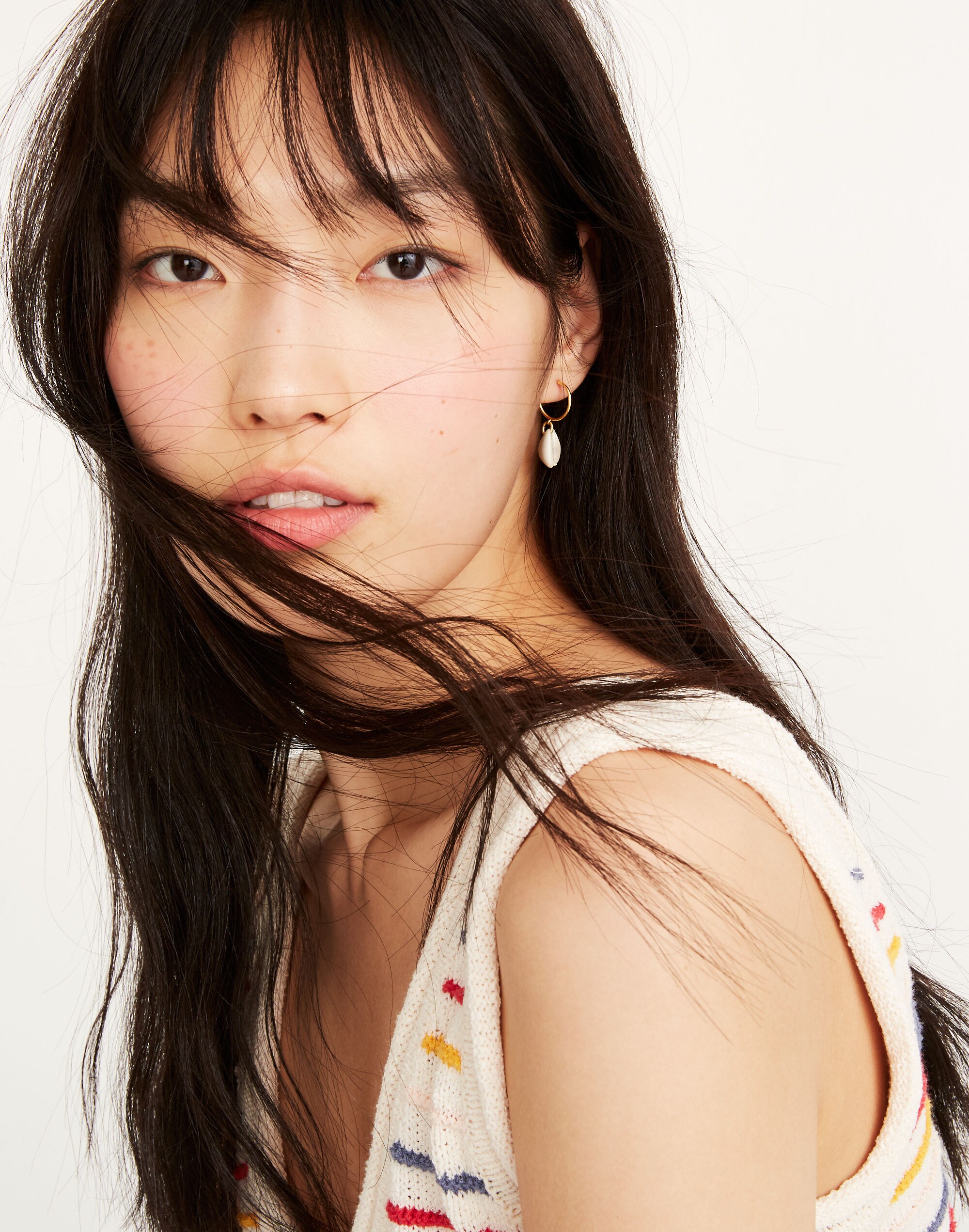 Cowrie Shell Mini Hoop Earrings