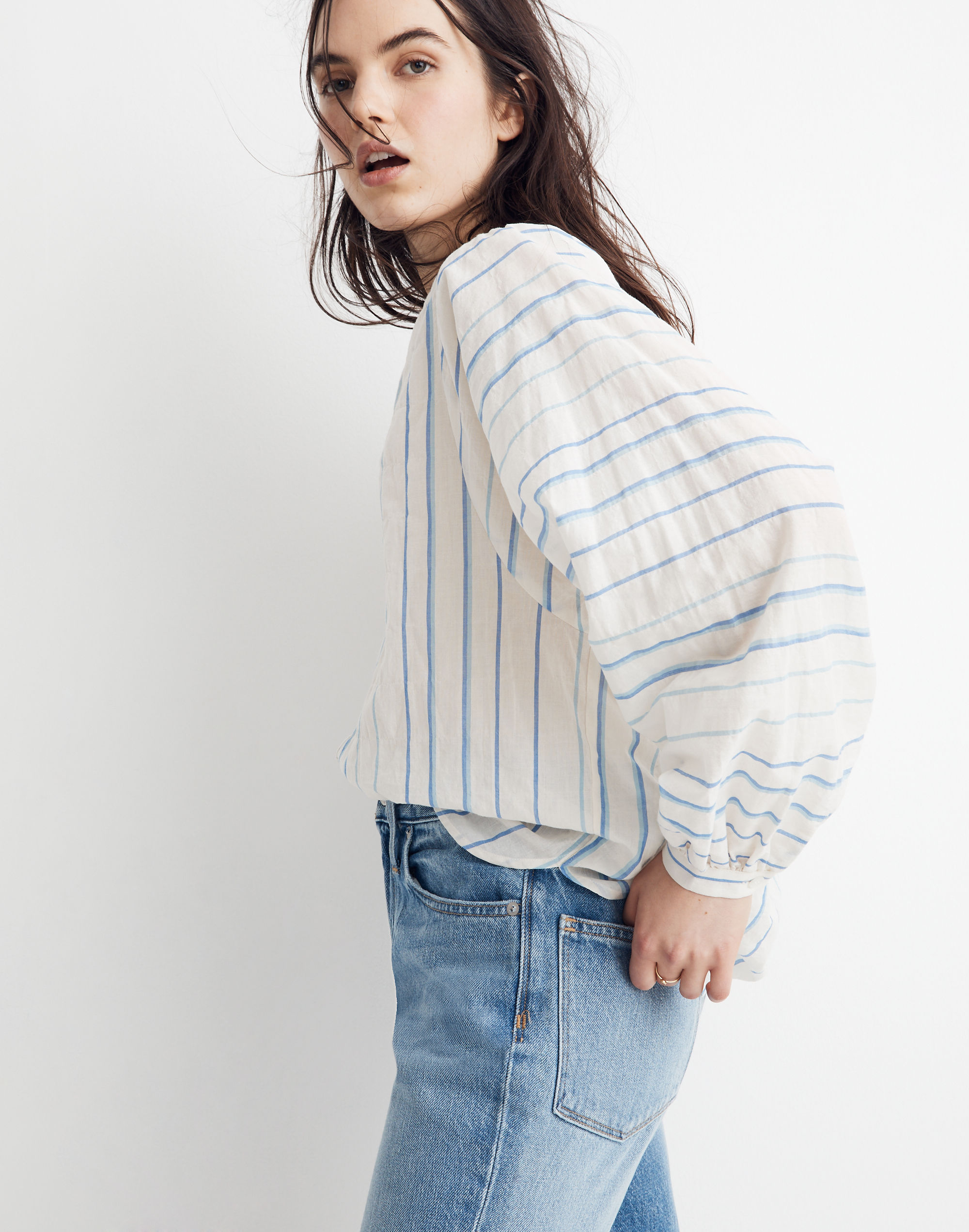 Peasant Top in Stripe