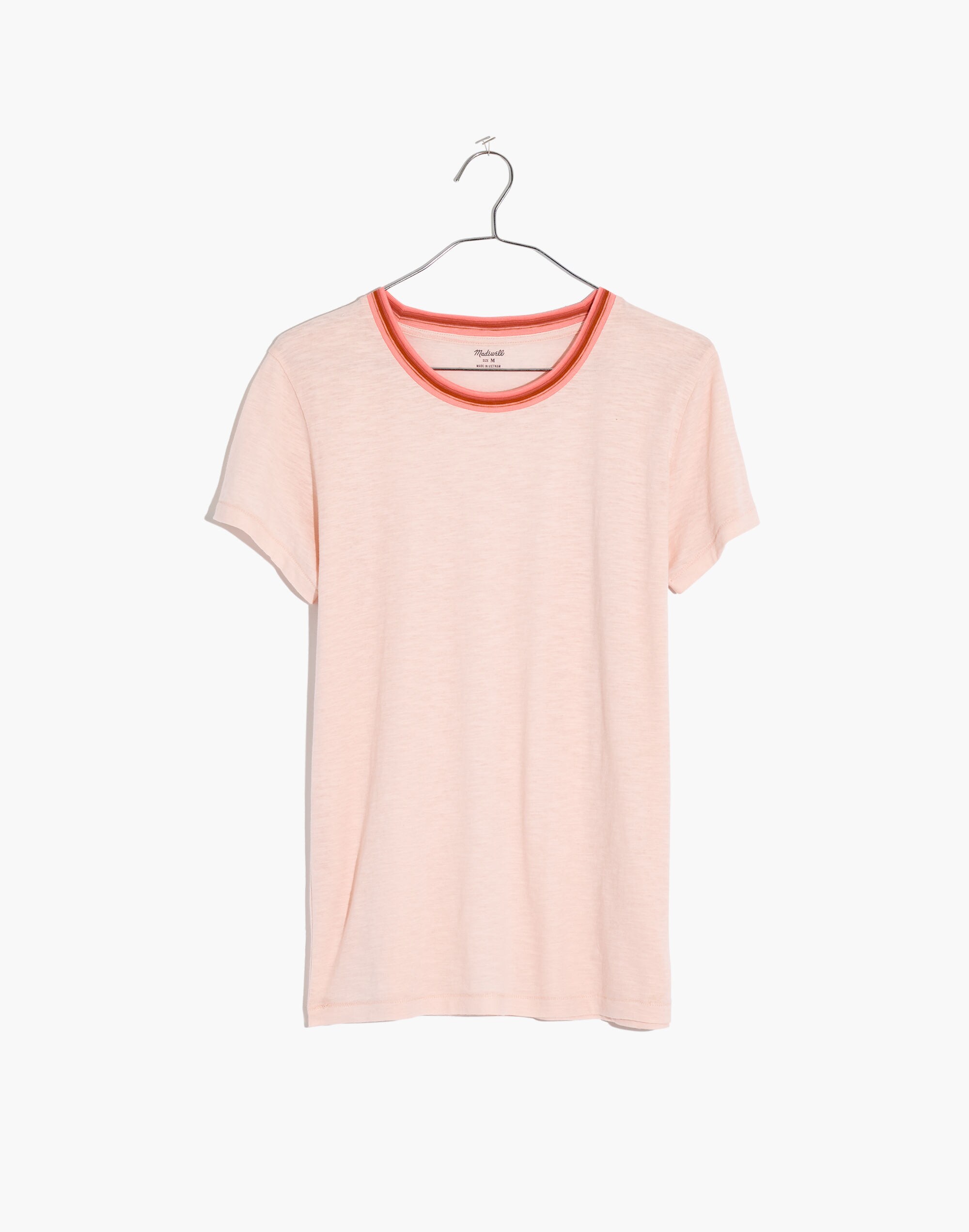 Whisper Cotton Ringer Tee in Lucid Pink