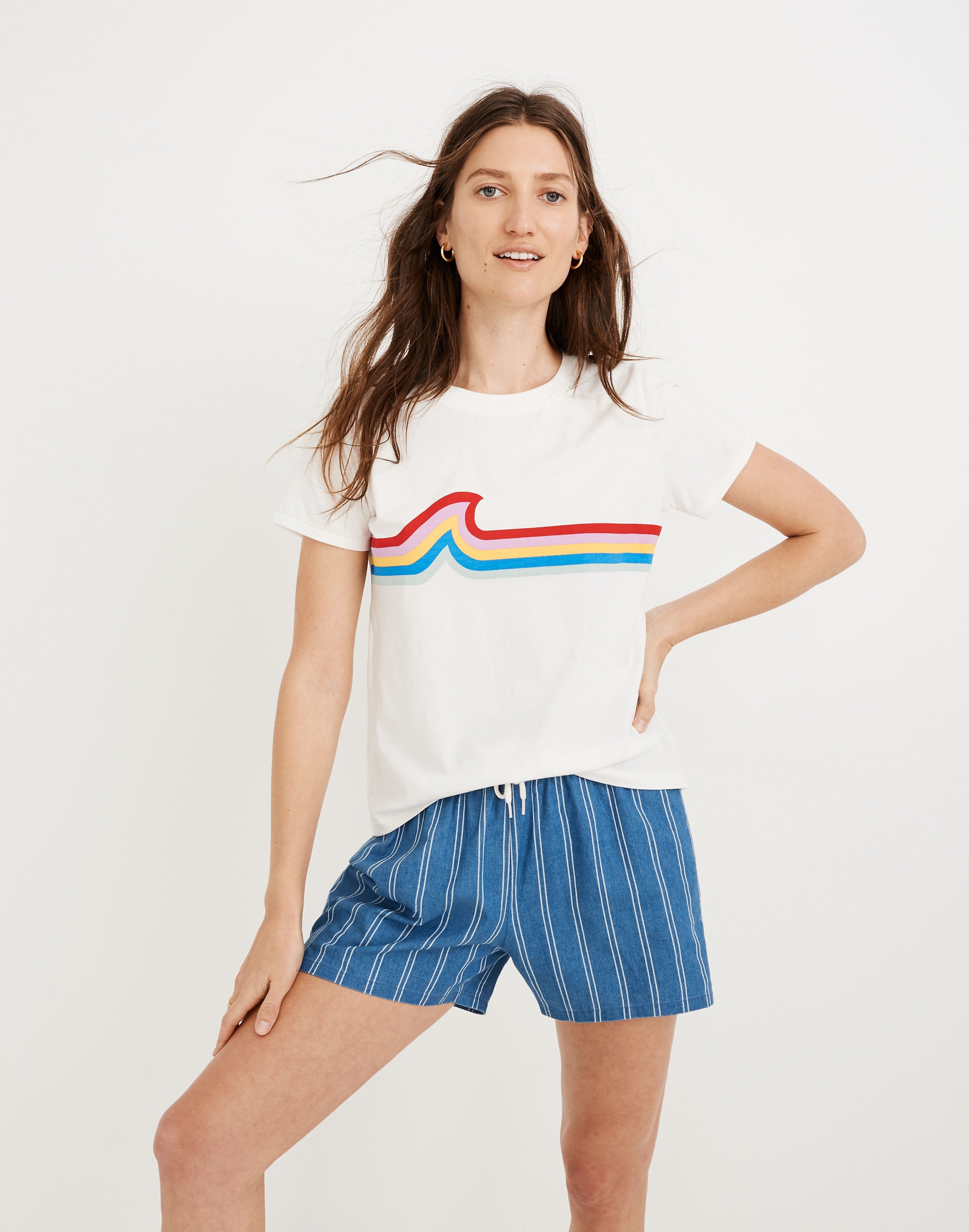 Rainbow Wave Graphic Northside Vintage Tee