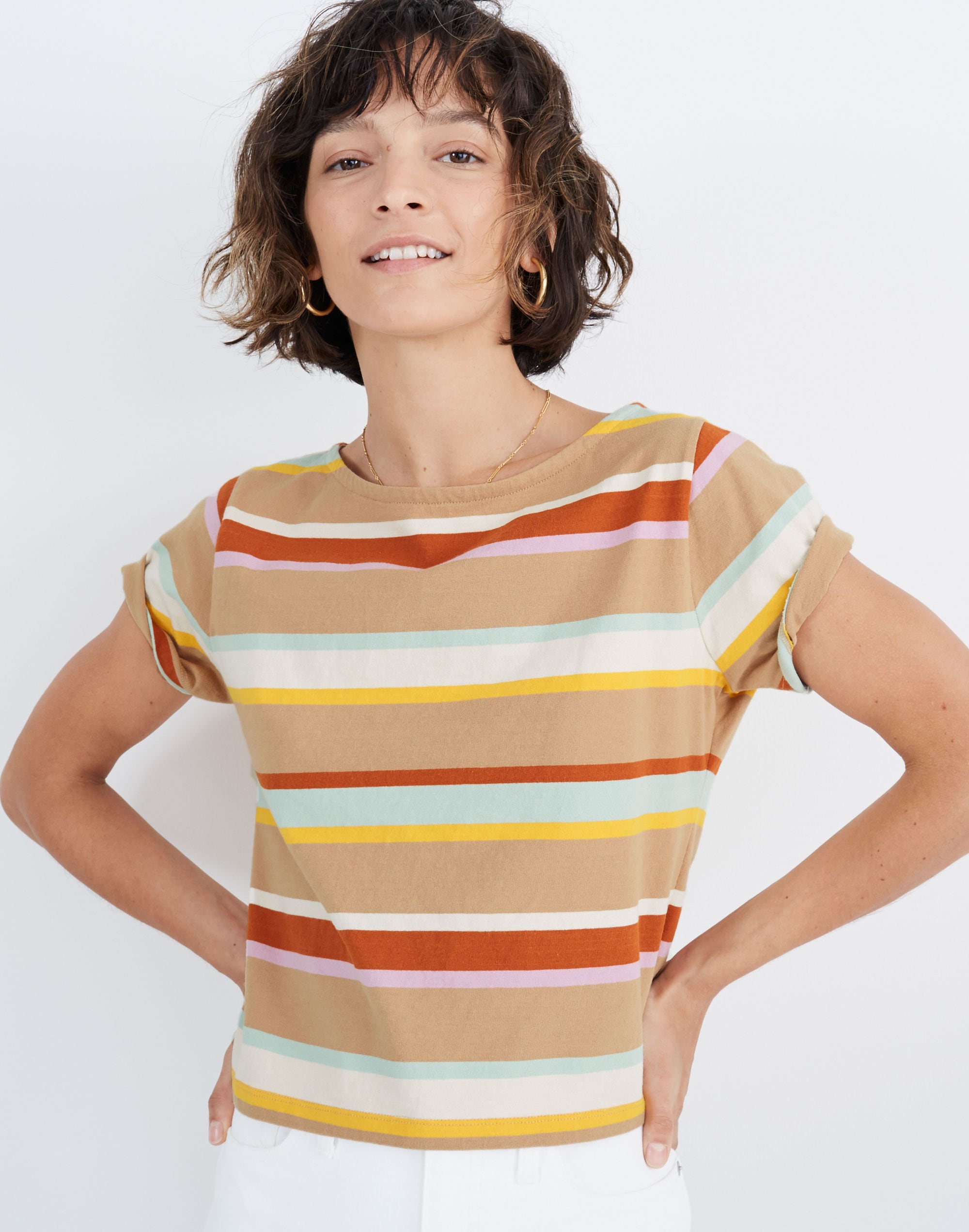 Setlist Boxy Tee in Wilmore Stripe