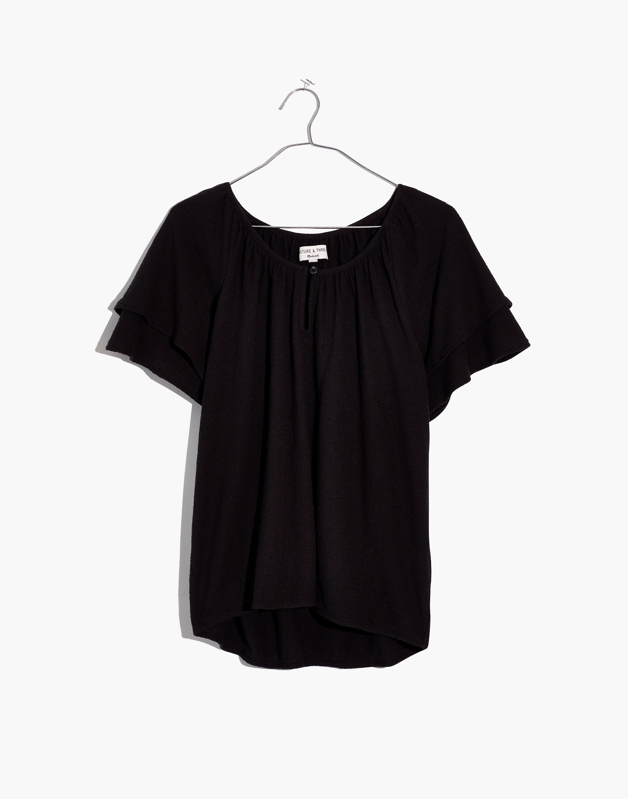Texture &amp; Thread Tiered-Sleeve Top