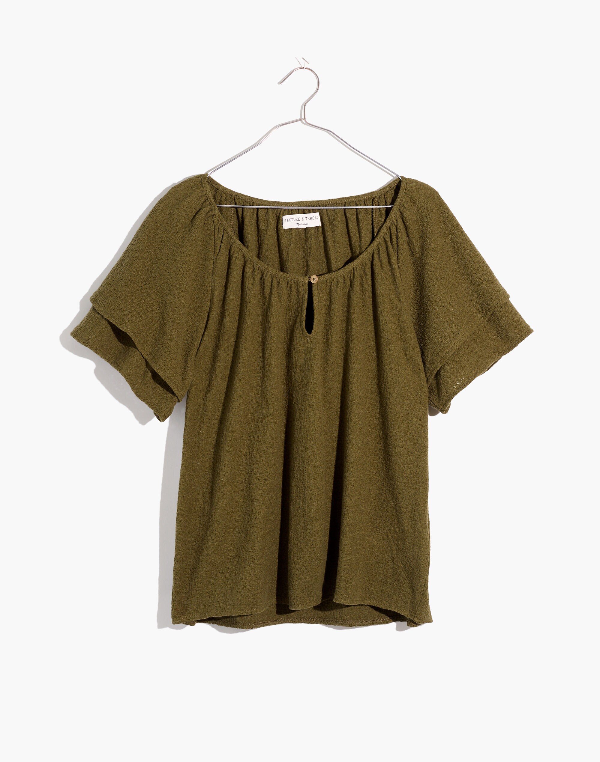 Texture &amp; Thread Tiered-Sleeve Top