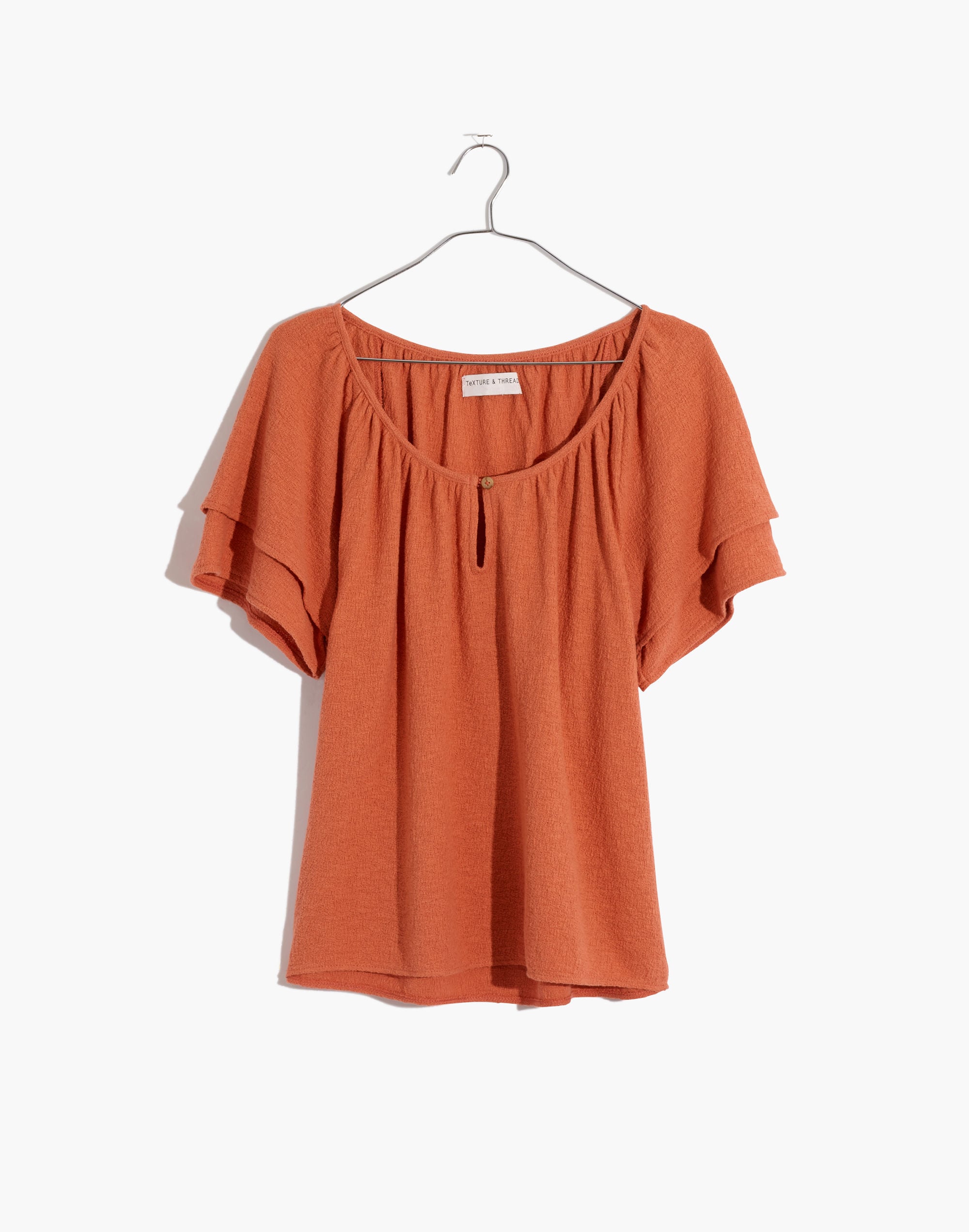 Texture &amp; Thread Tiered-Sleeve Top