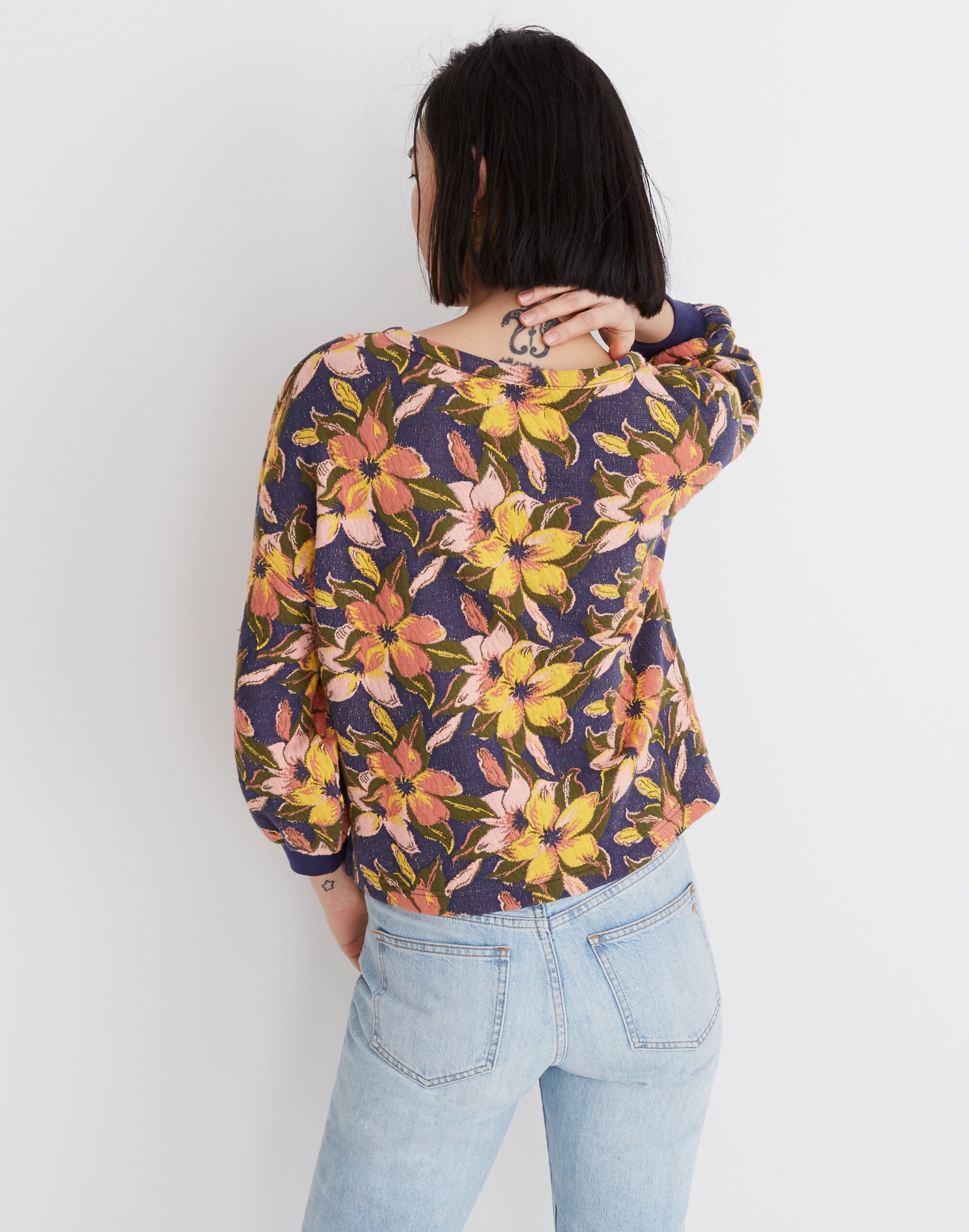 Island Magnolias Jacquard Sweatshirt