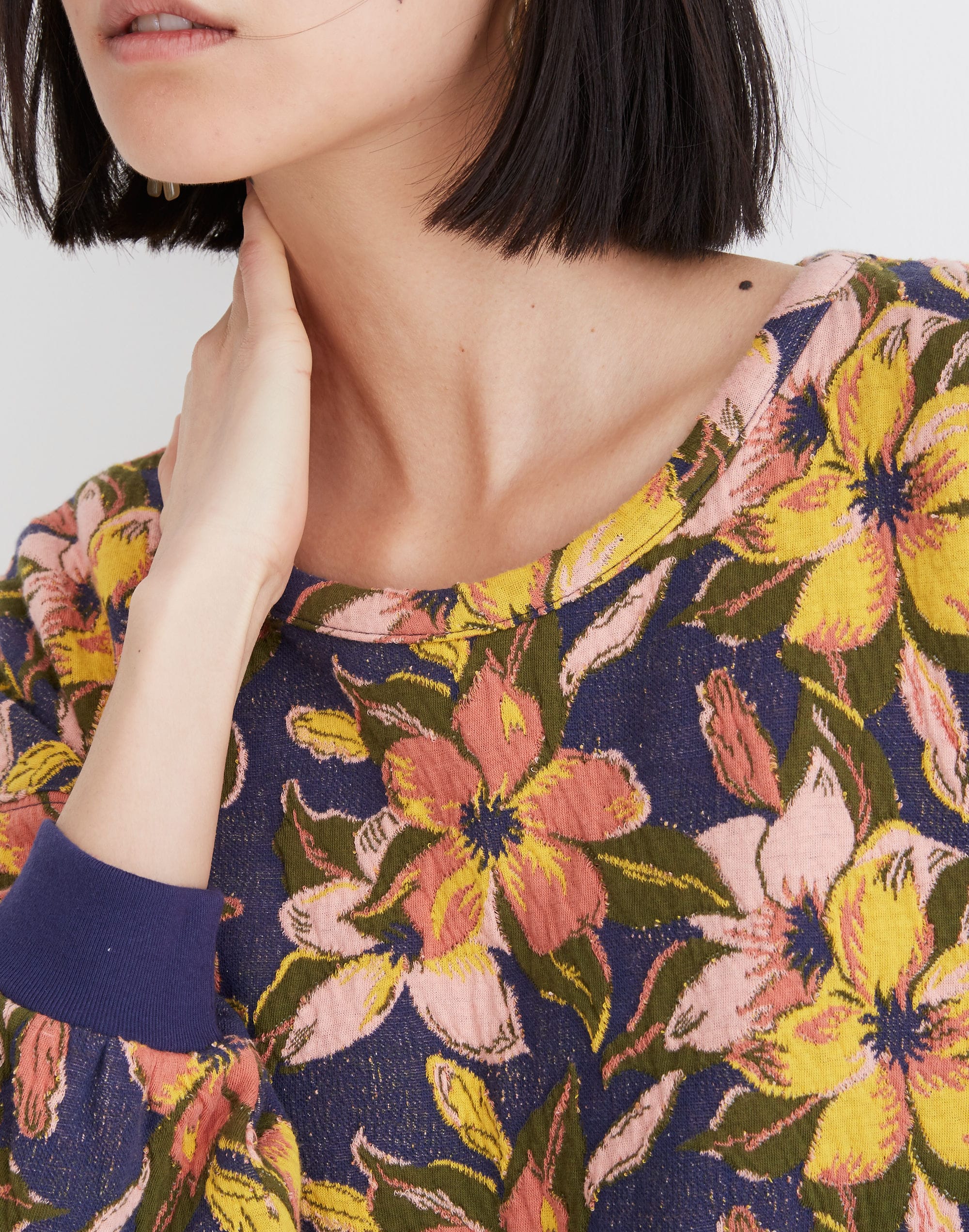 Island Magnolias Jacquard Sweatshirt