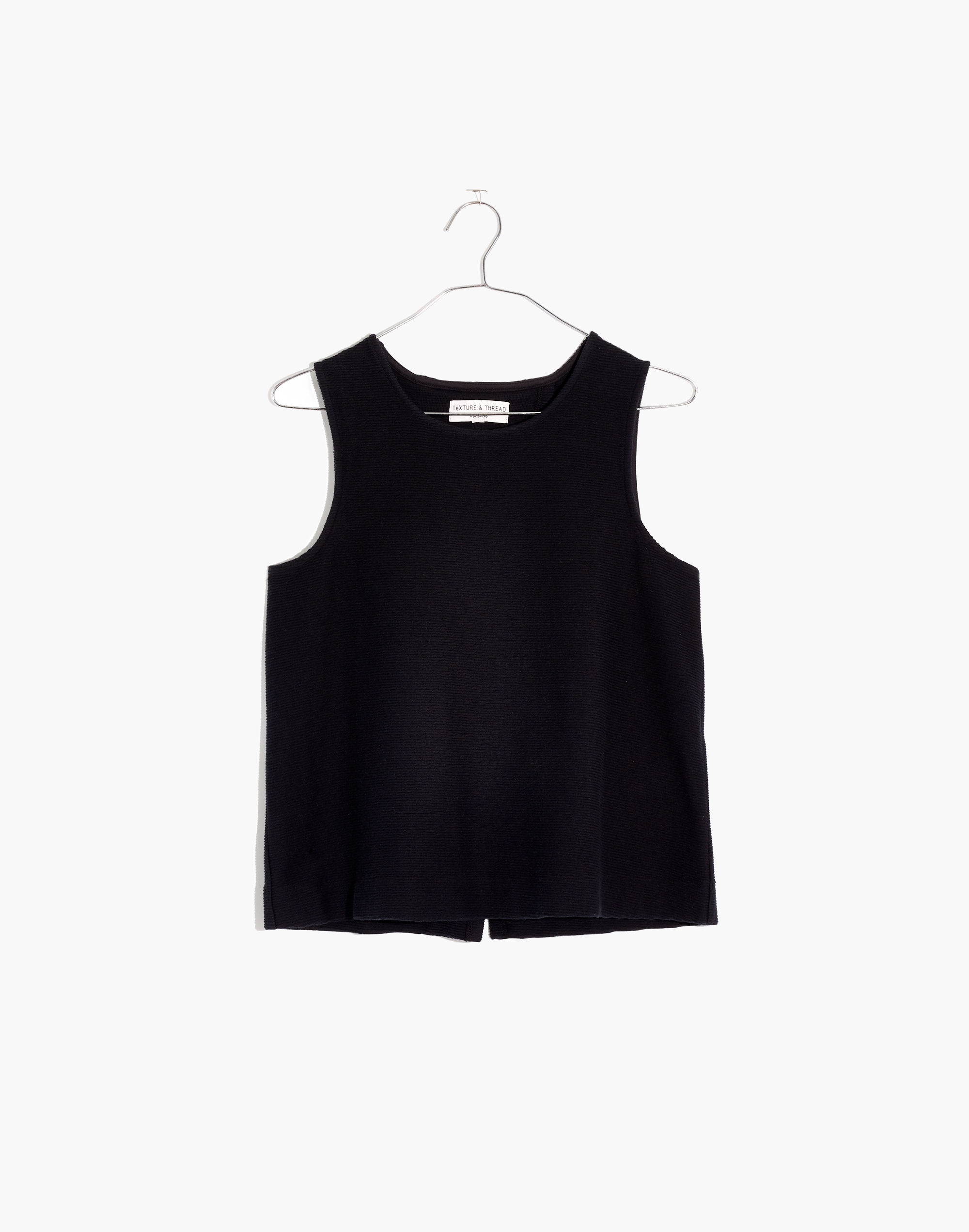 Texture &amp; Thread Split-Back Shell Top
