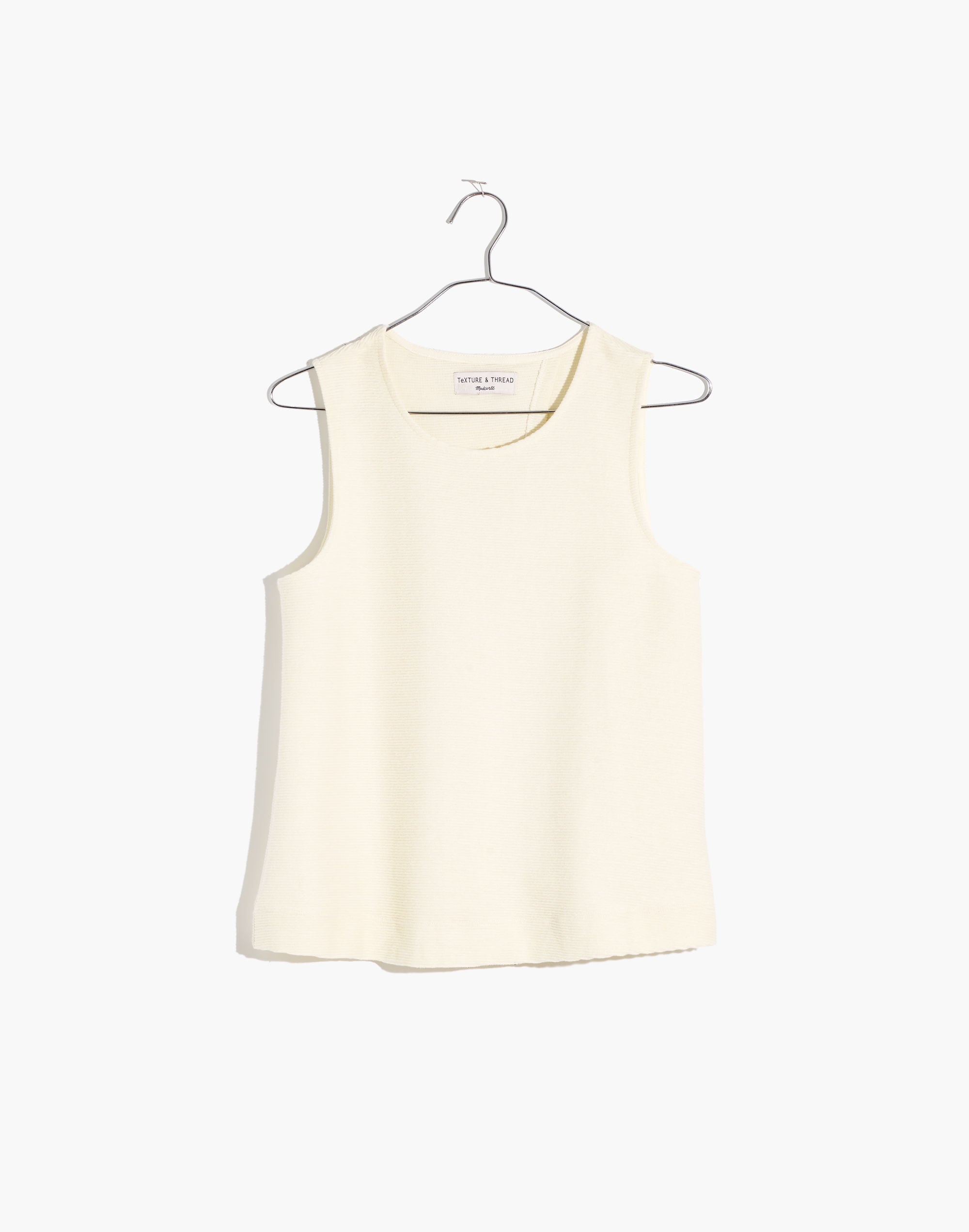 Texture &amp; Thread Split-Back Shell Top