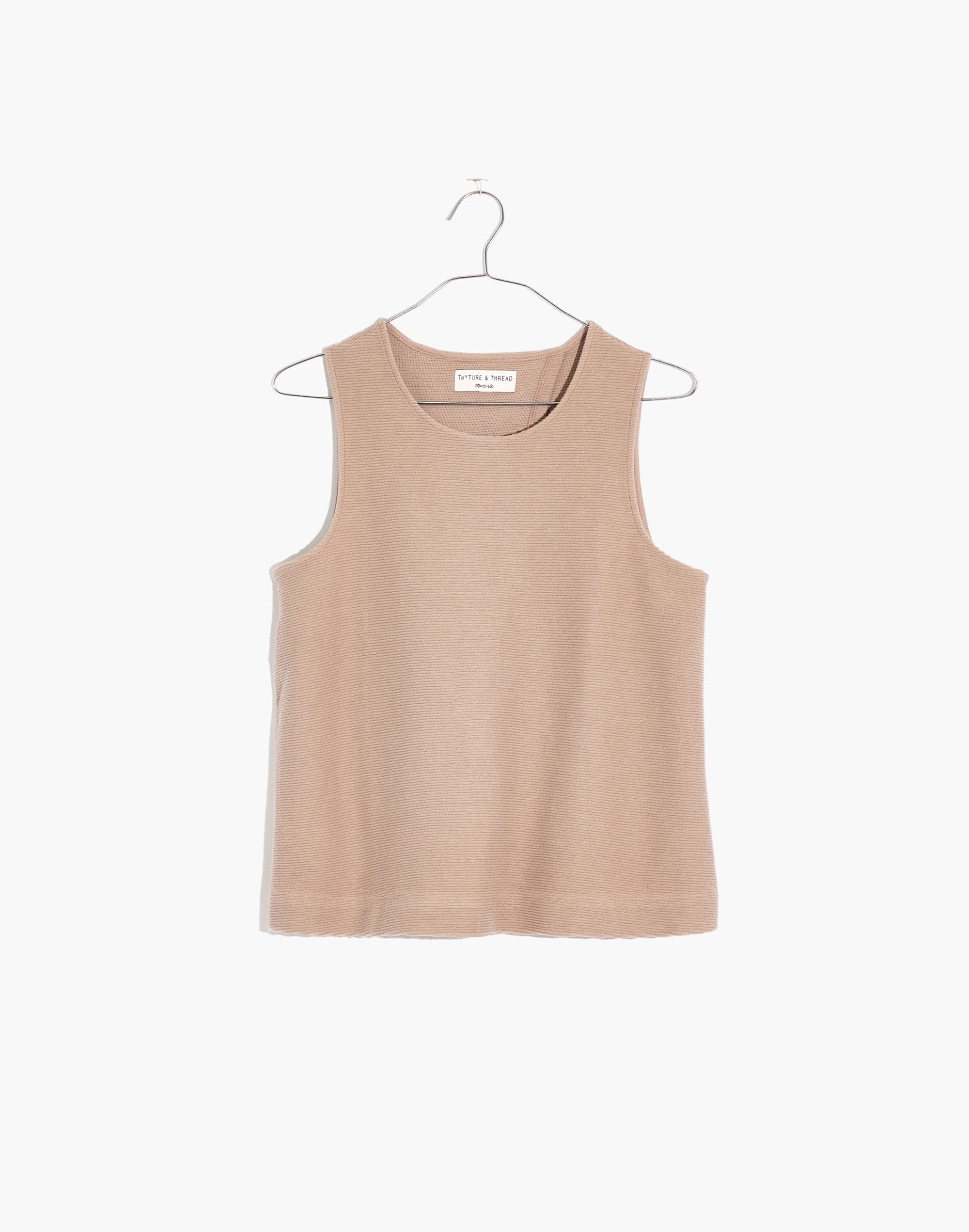 Texture &amp; Thread Split-Back Shell Top