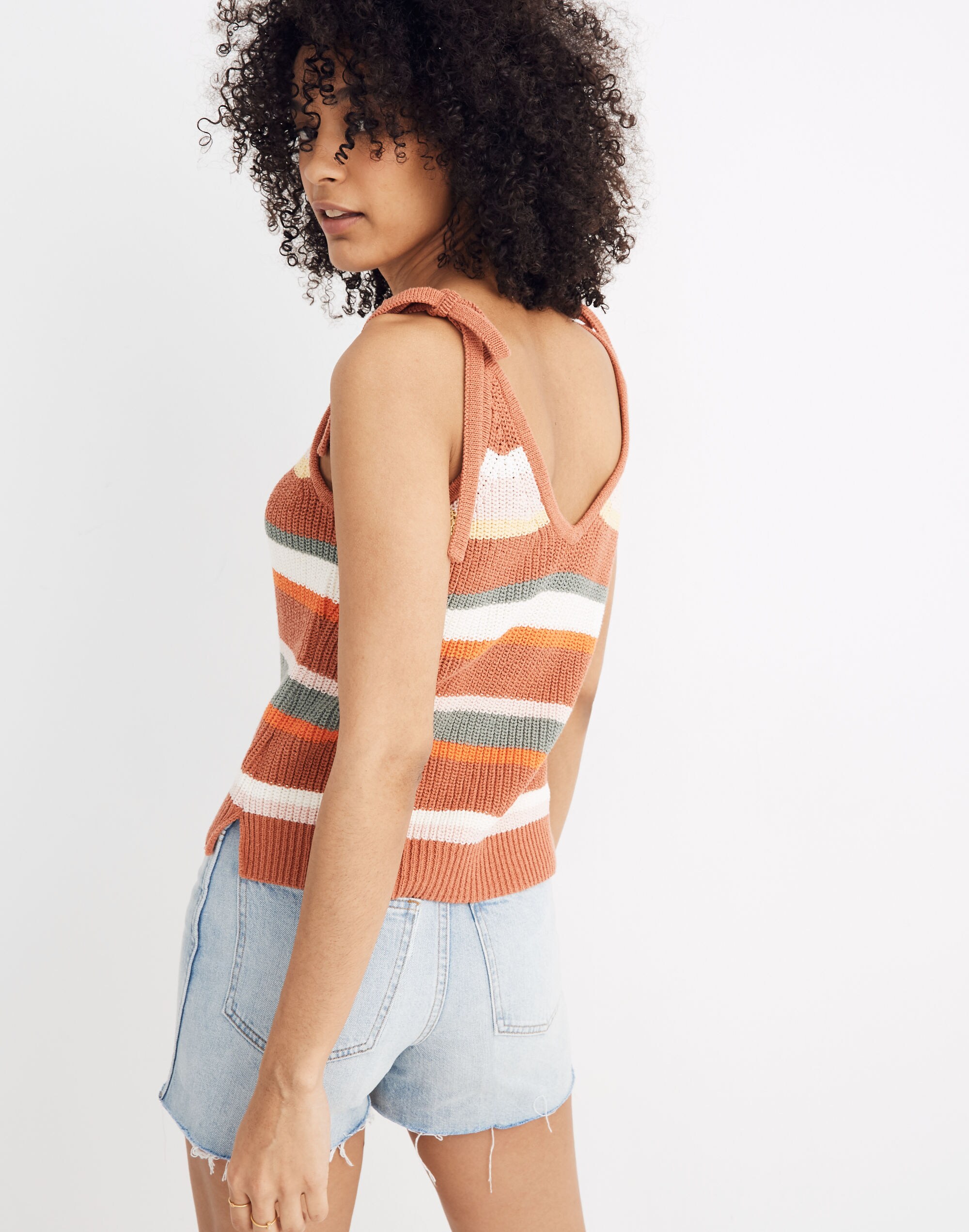 Striped Grandfield Tie-Strap Sweater Tank