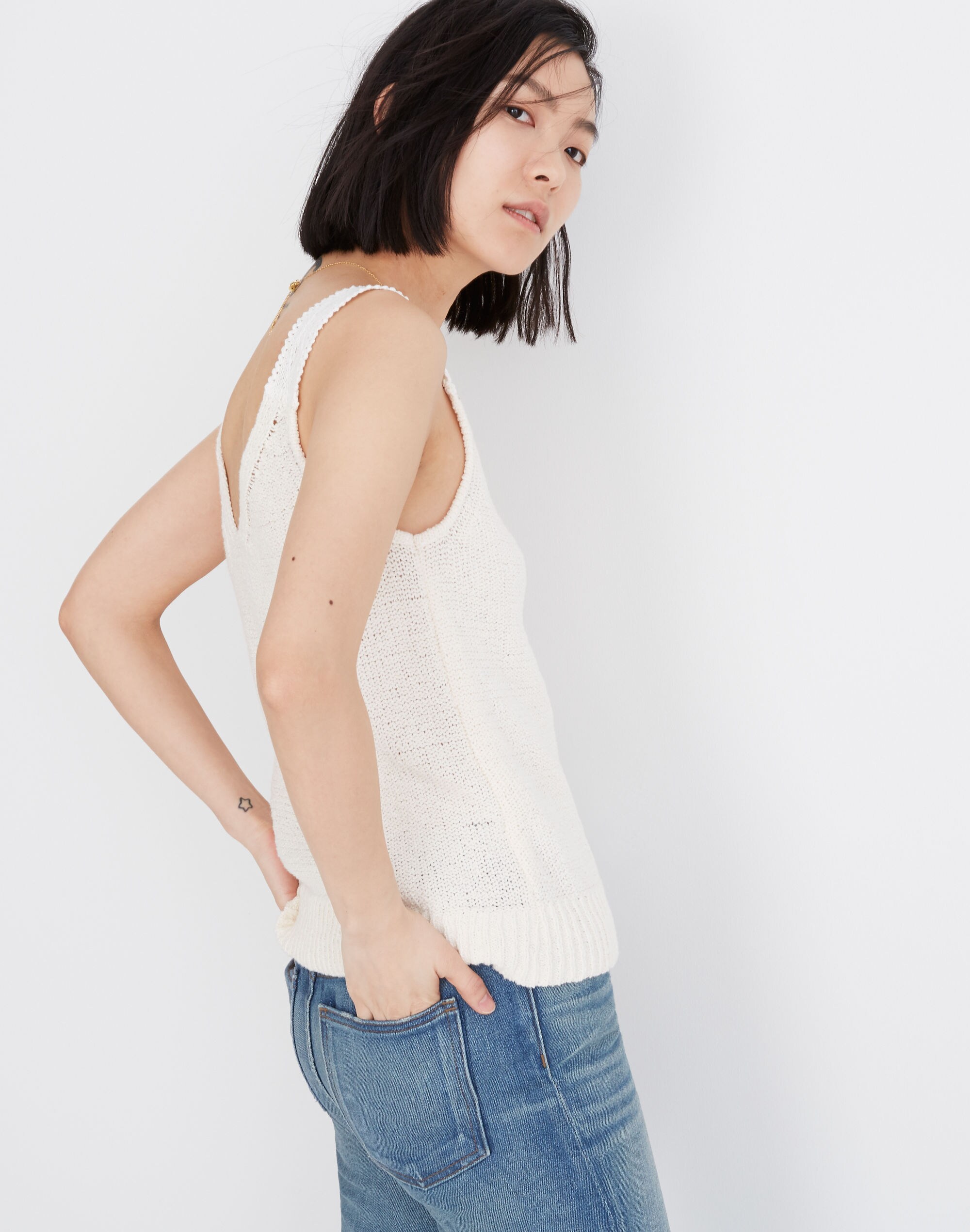 Crochet-Strap Sweater Tank