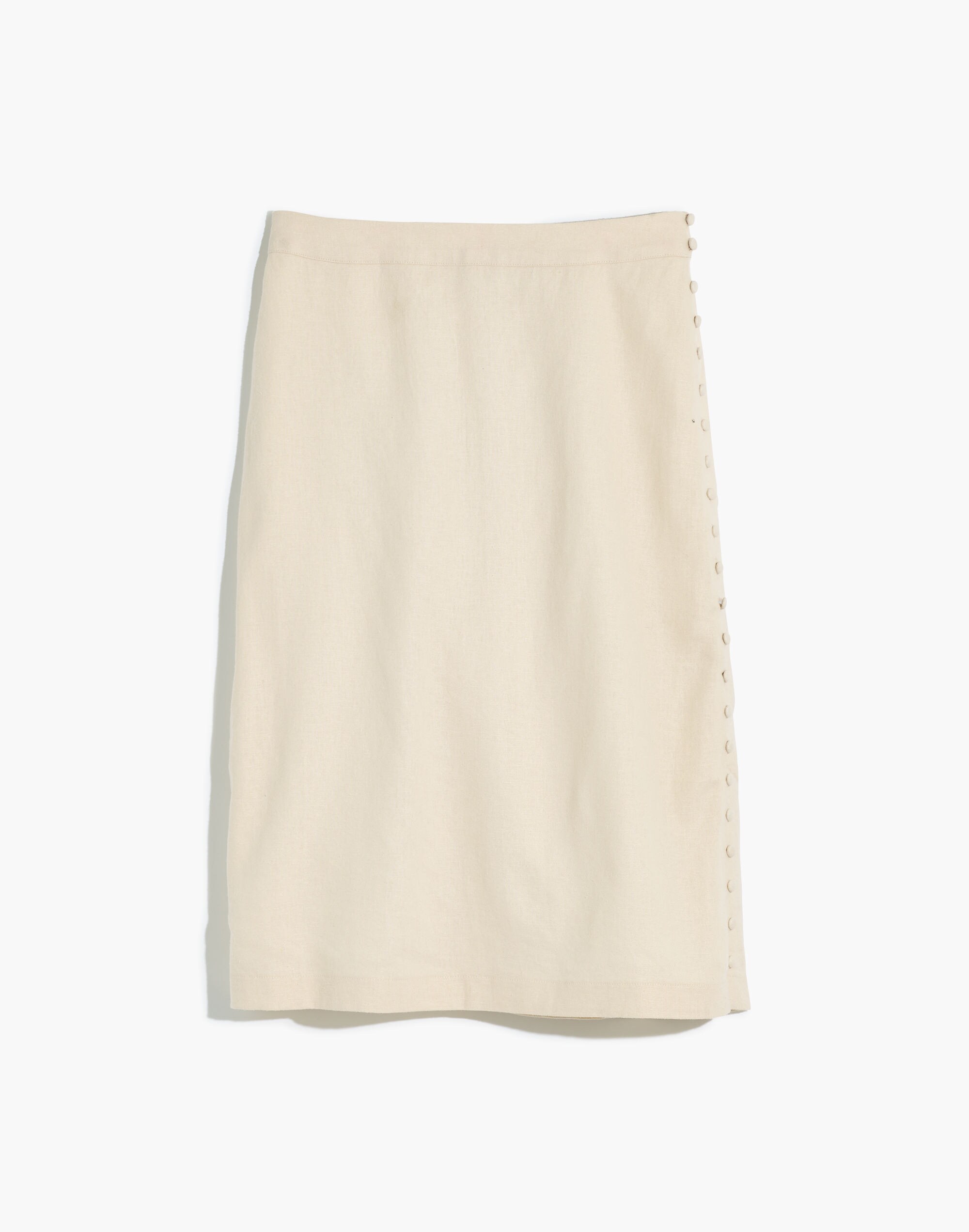 Button Slit Midi Skirt