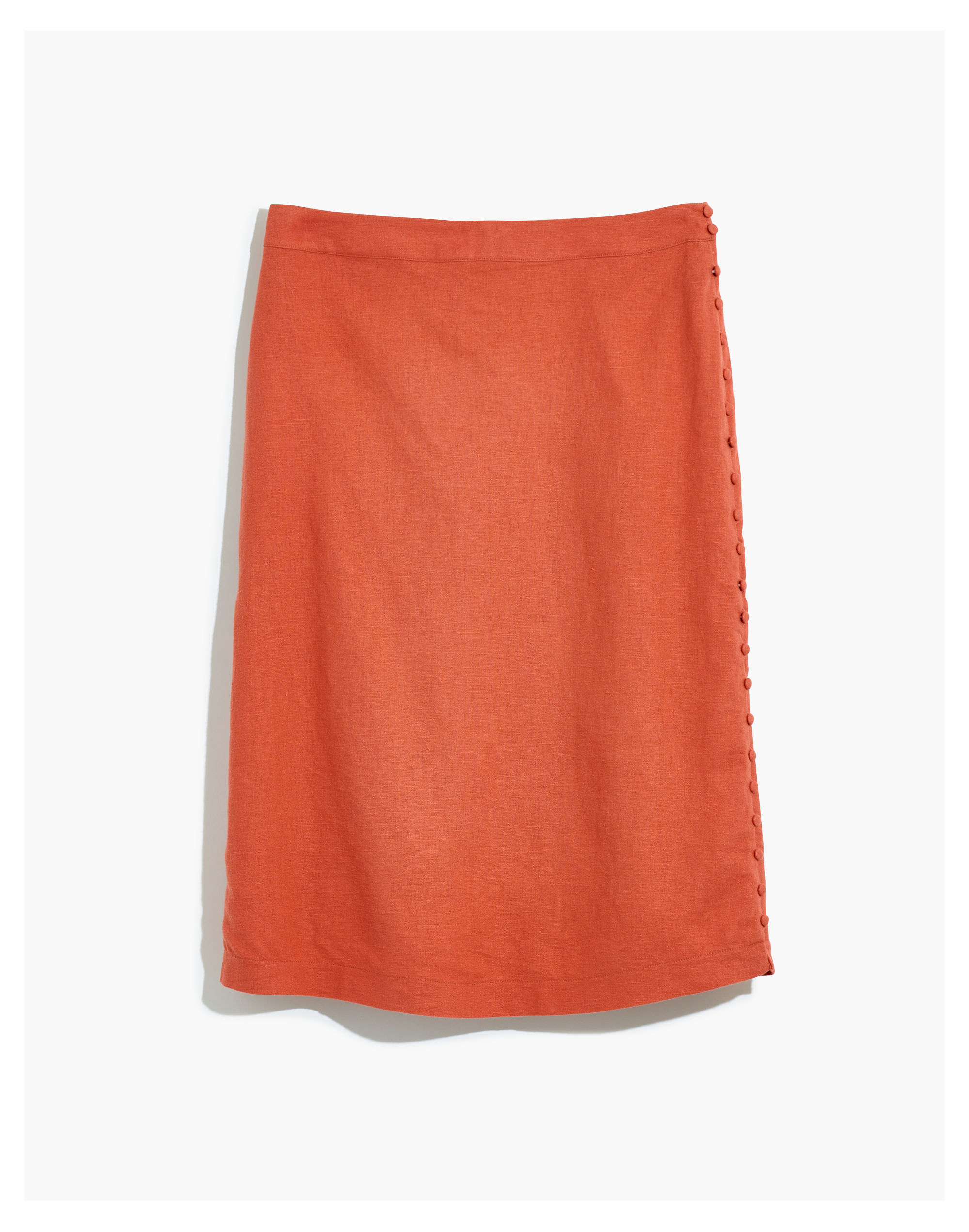 Button Slit Midi Skirt