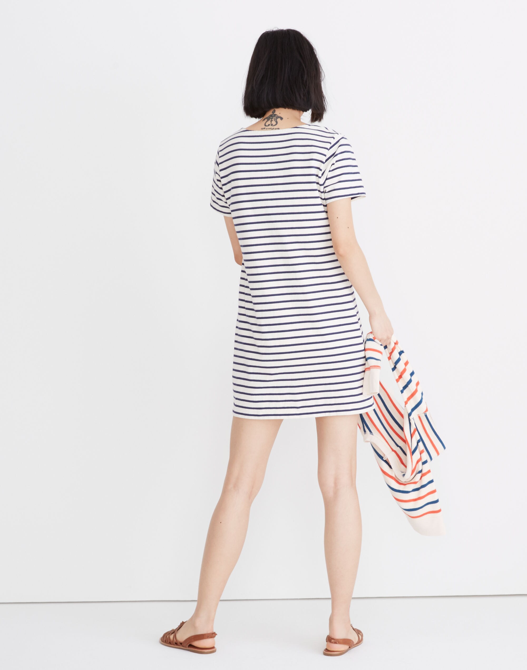 Relaxed Tee Dress in Yorktown Stripe