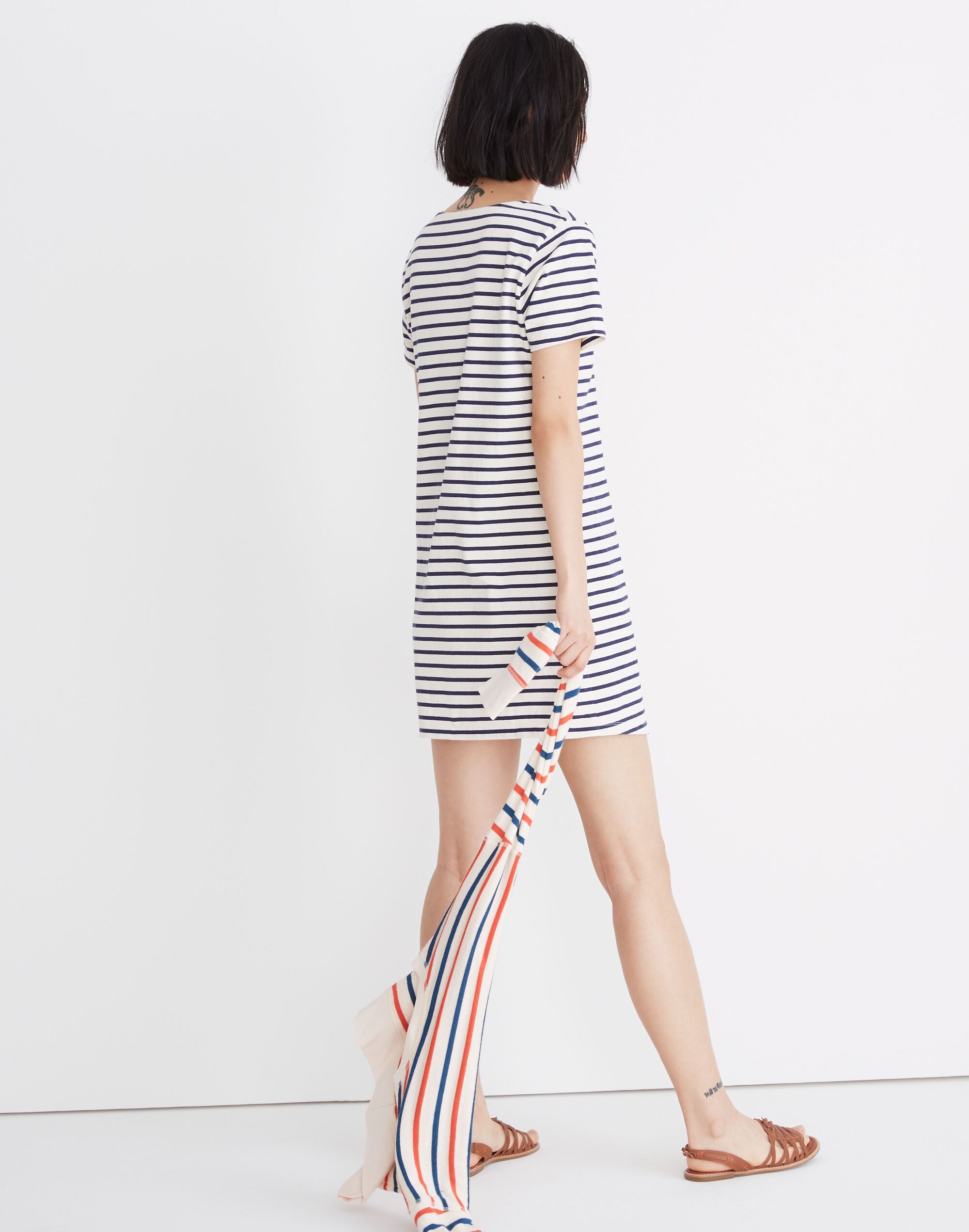 Relaxed Tee Dress in Yorktown Stripe
