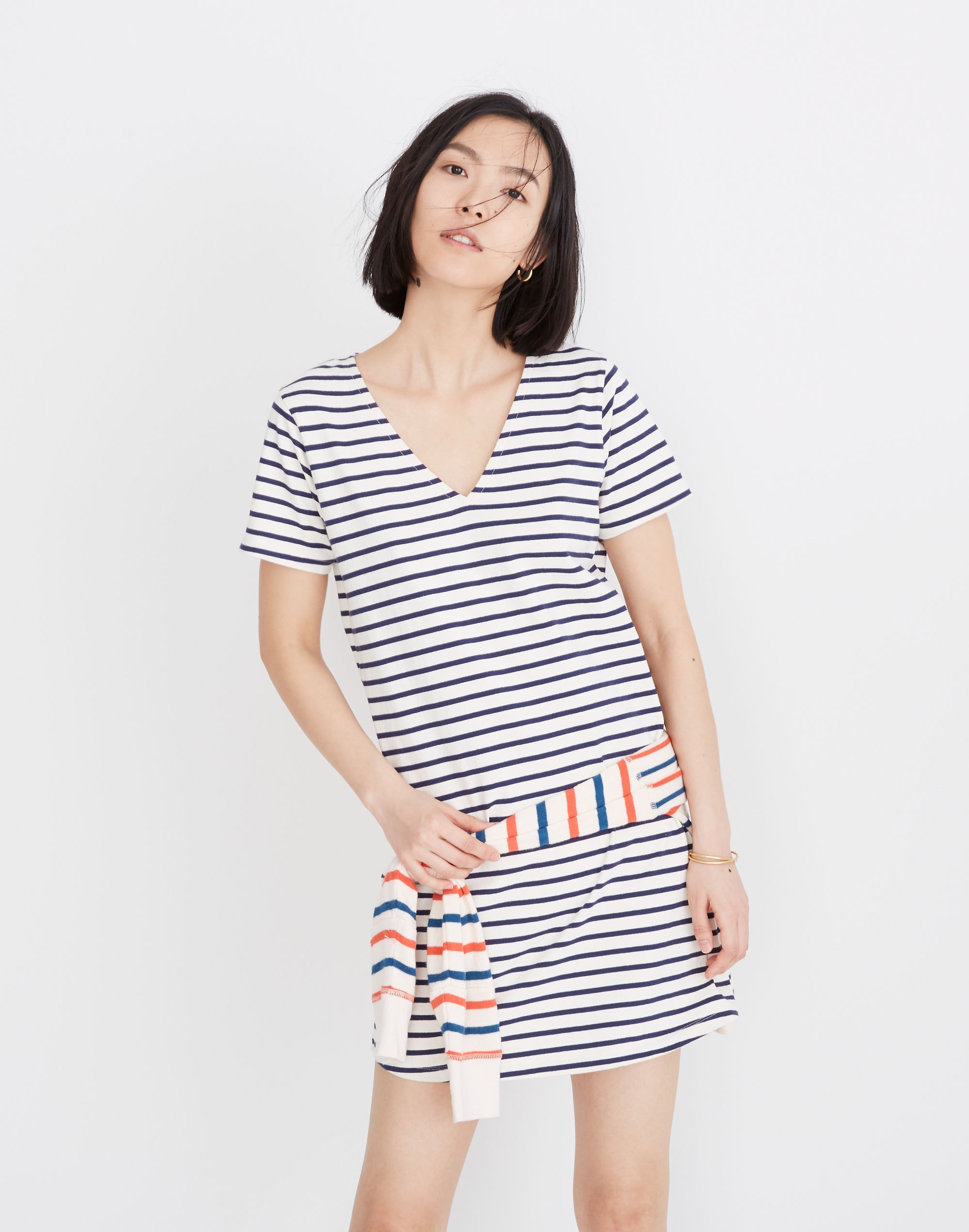 Relaxed Tee Dress in Yorktown Stripe