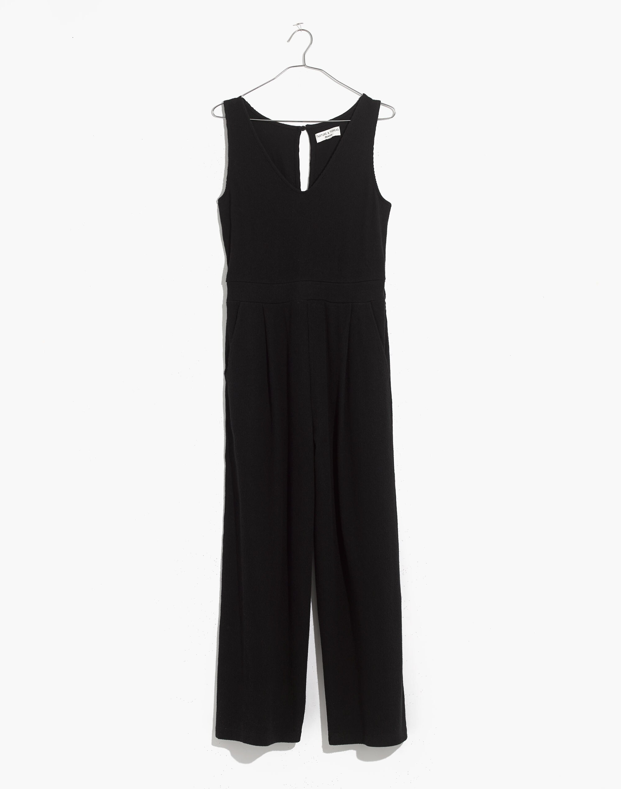 Texture &amp; Thread Jacquard Keyhole Jumpsuit