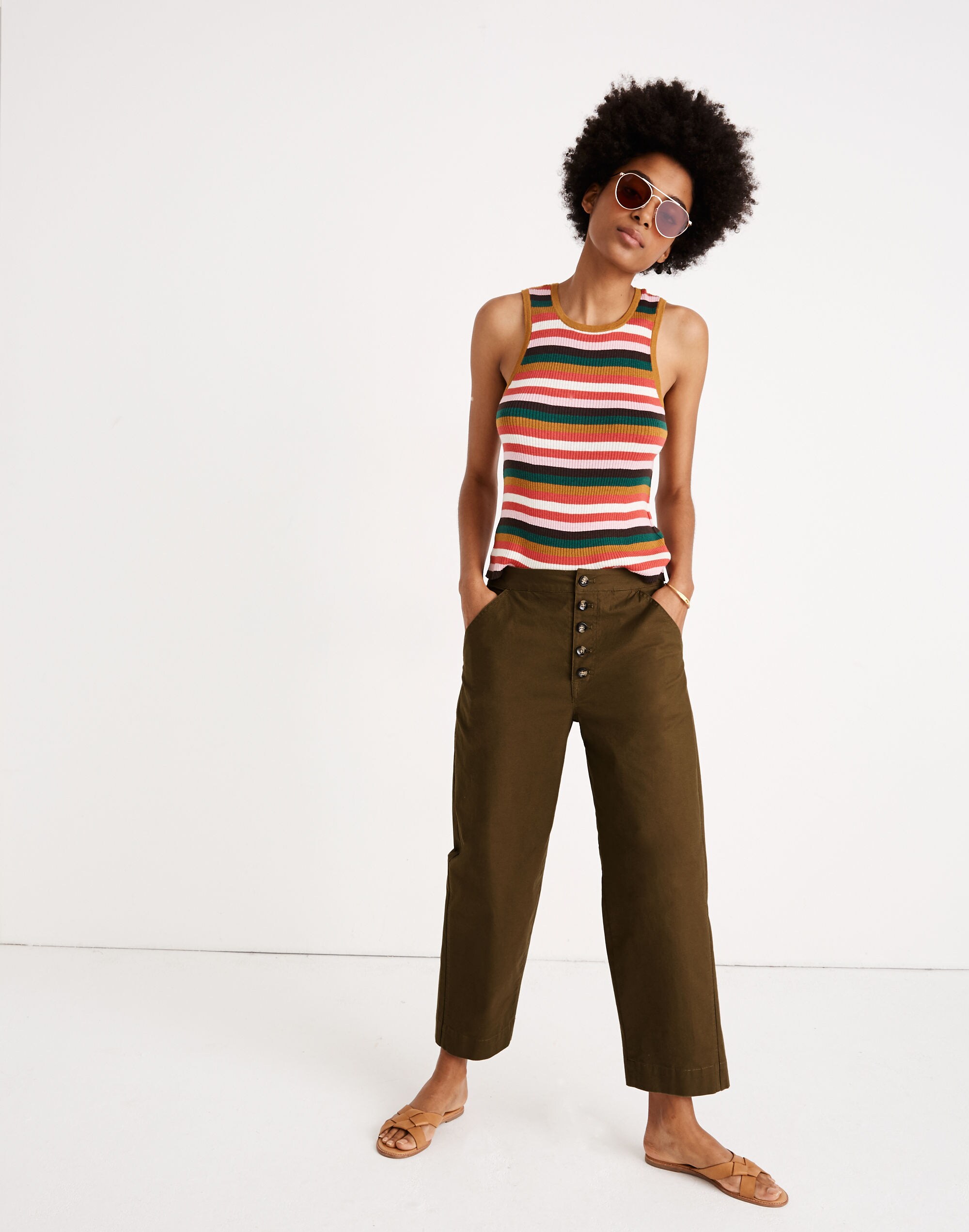 greenwich relaxed pants: button-front edition