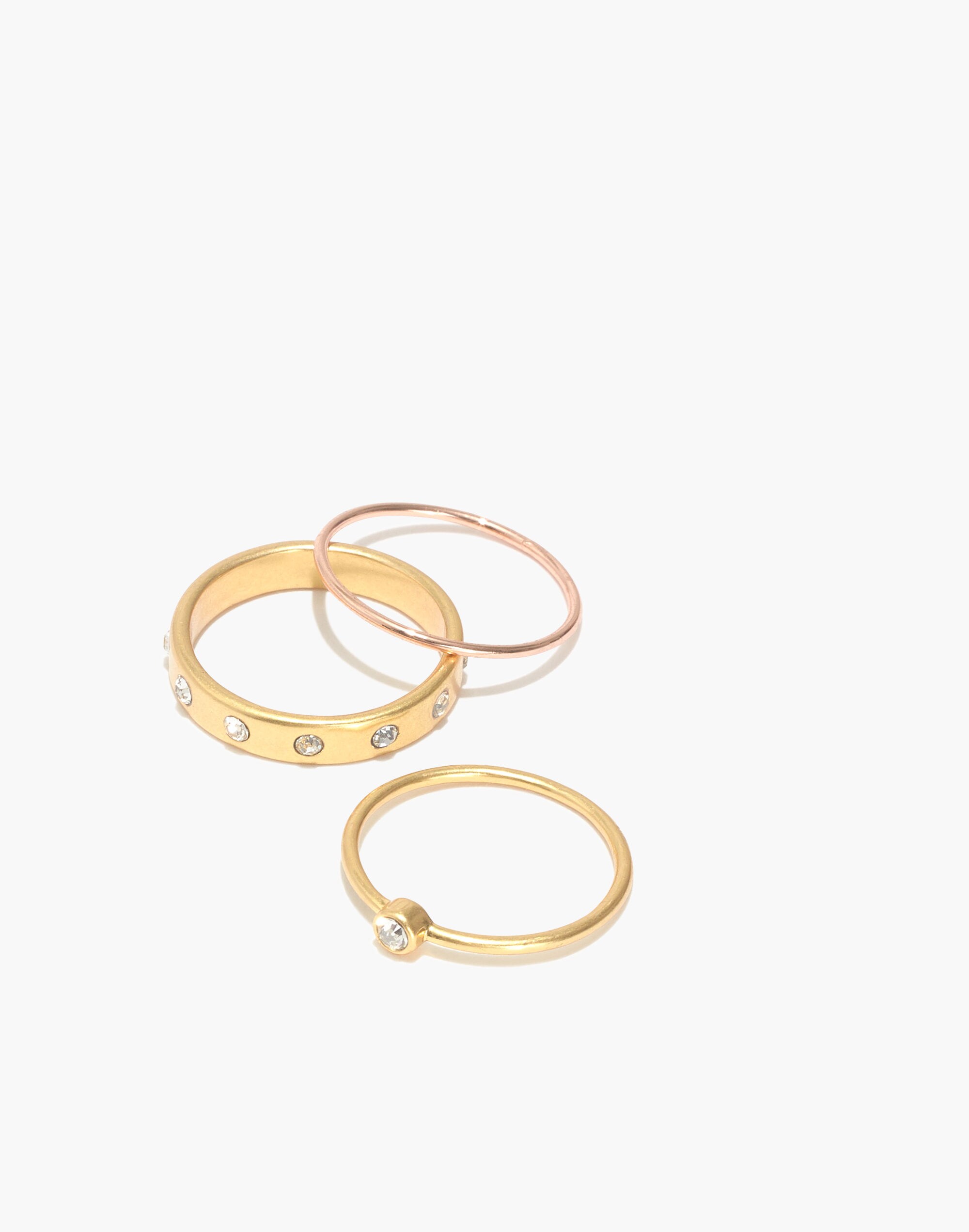 Delicate Crystal Stacking Ring Set