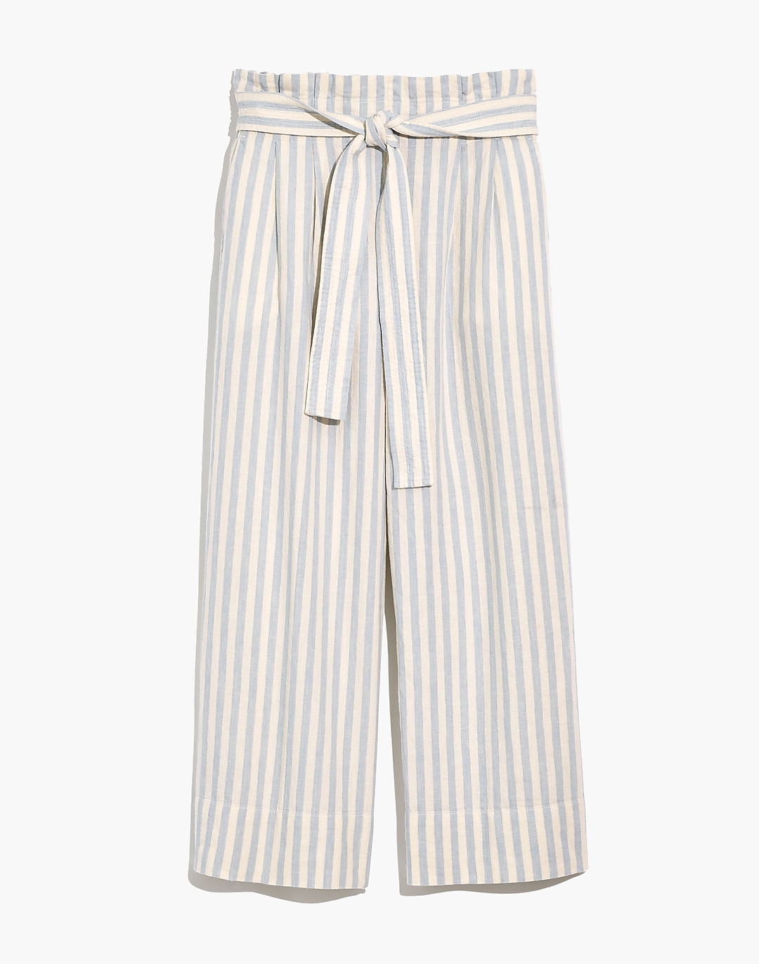 Tie-Waist Huston Pull-On Crop Pants in Stripe