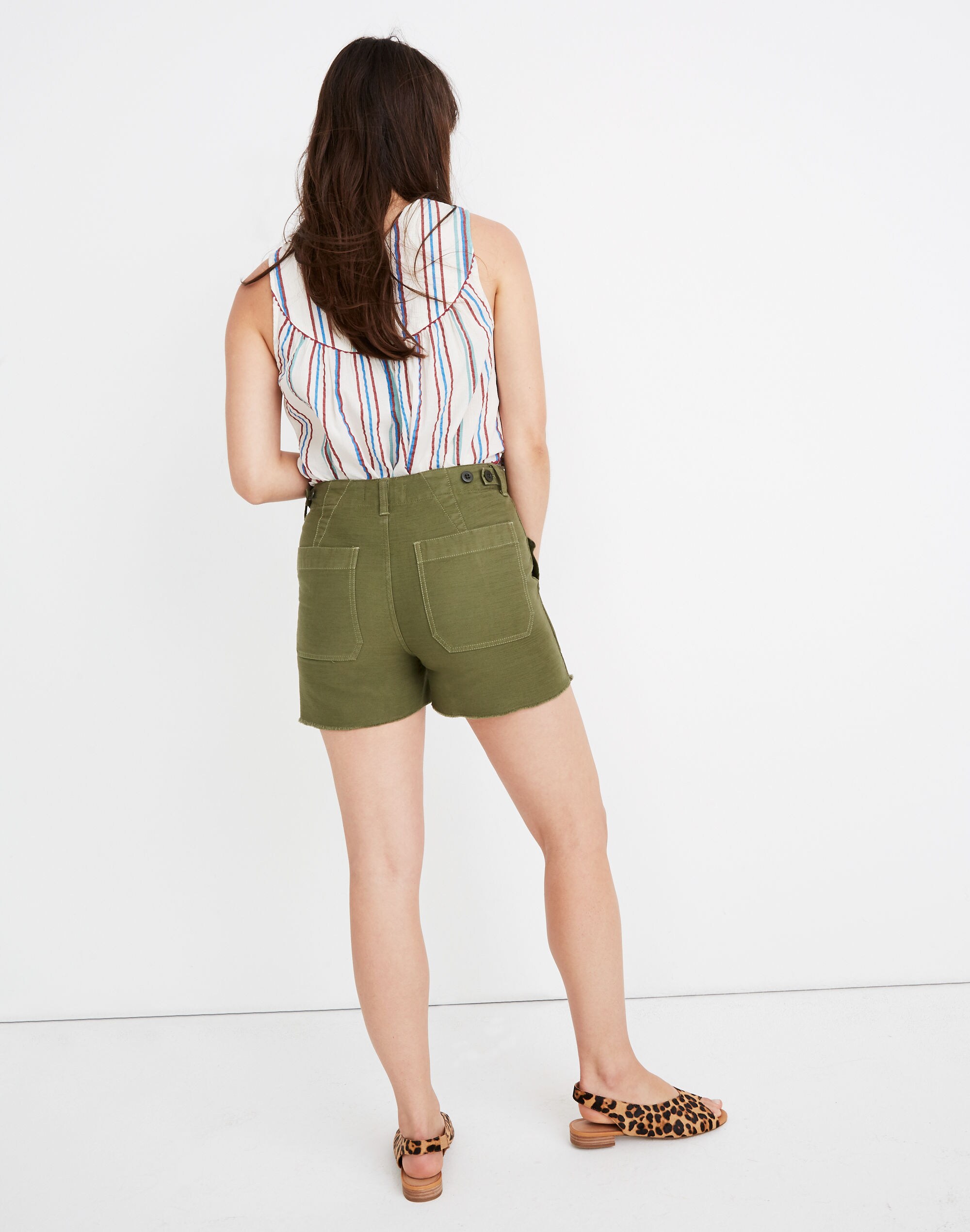 High-Rise Cargo Shorts