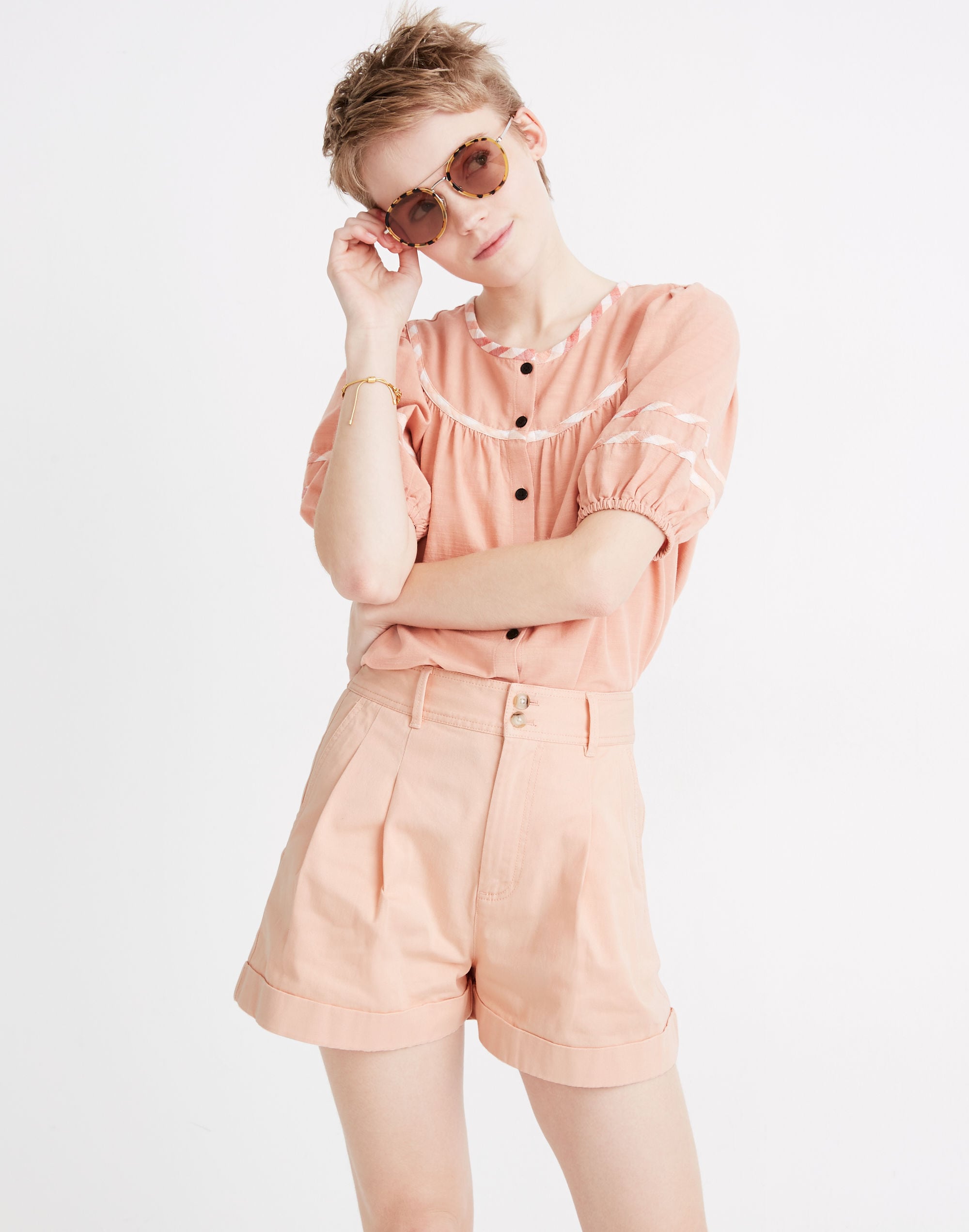 pleated shorts