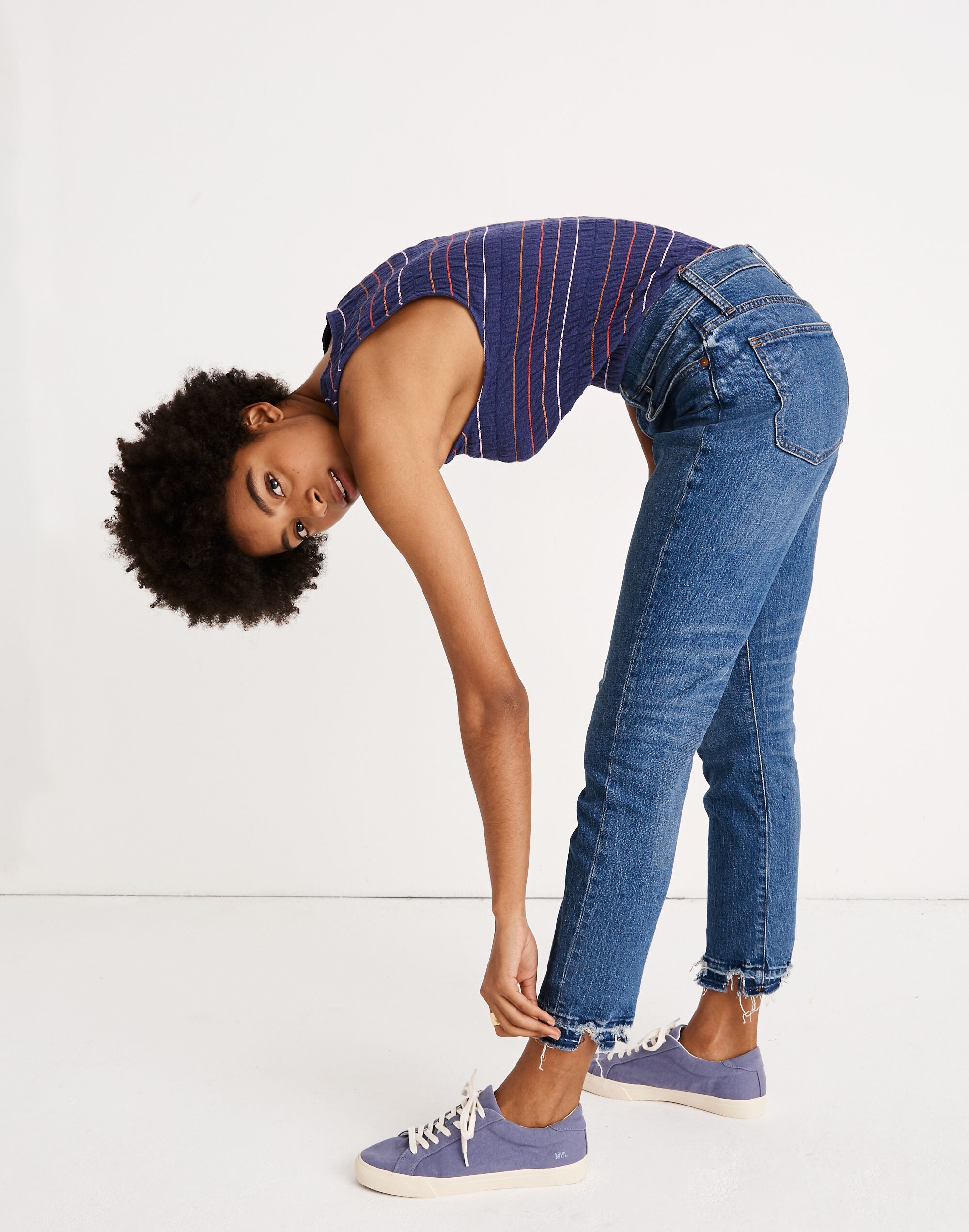 The High-Rise Slim Boyjean in Melbourne Wash