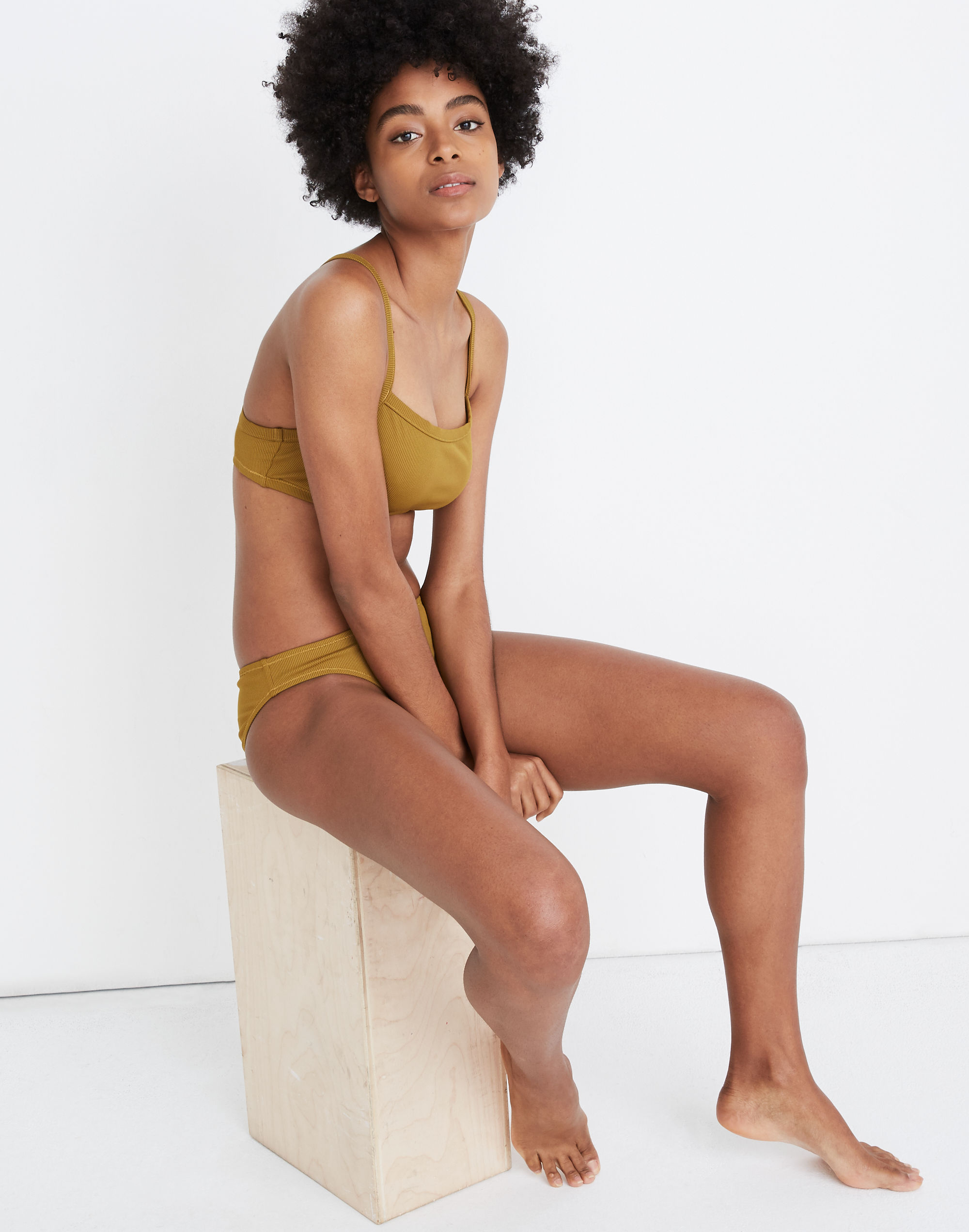 Madewell Second Wave Ribbed Racerback Bikini Top