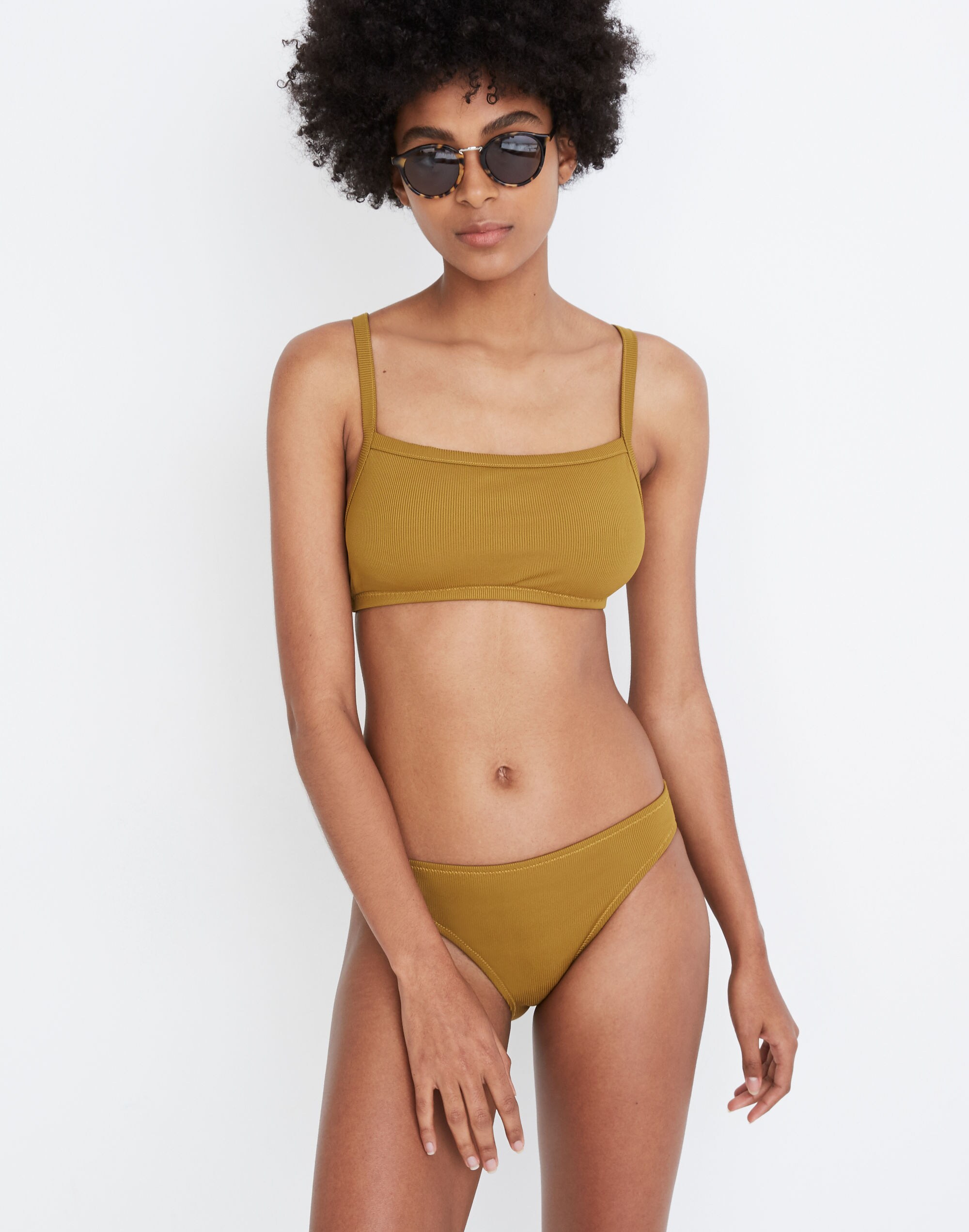 Madewell Second Wave Ribbed Racerback Bikini Top