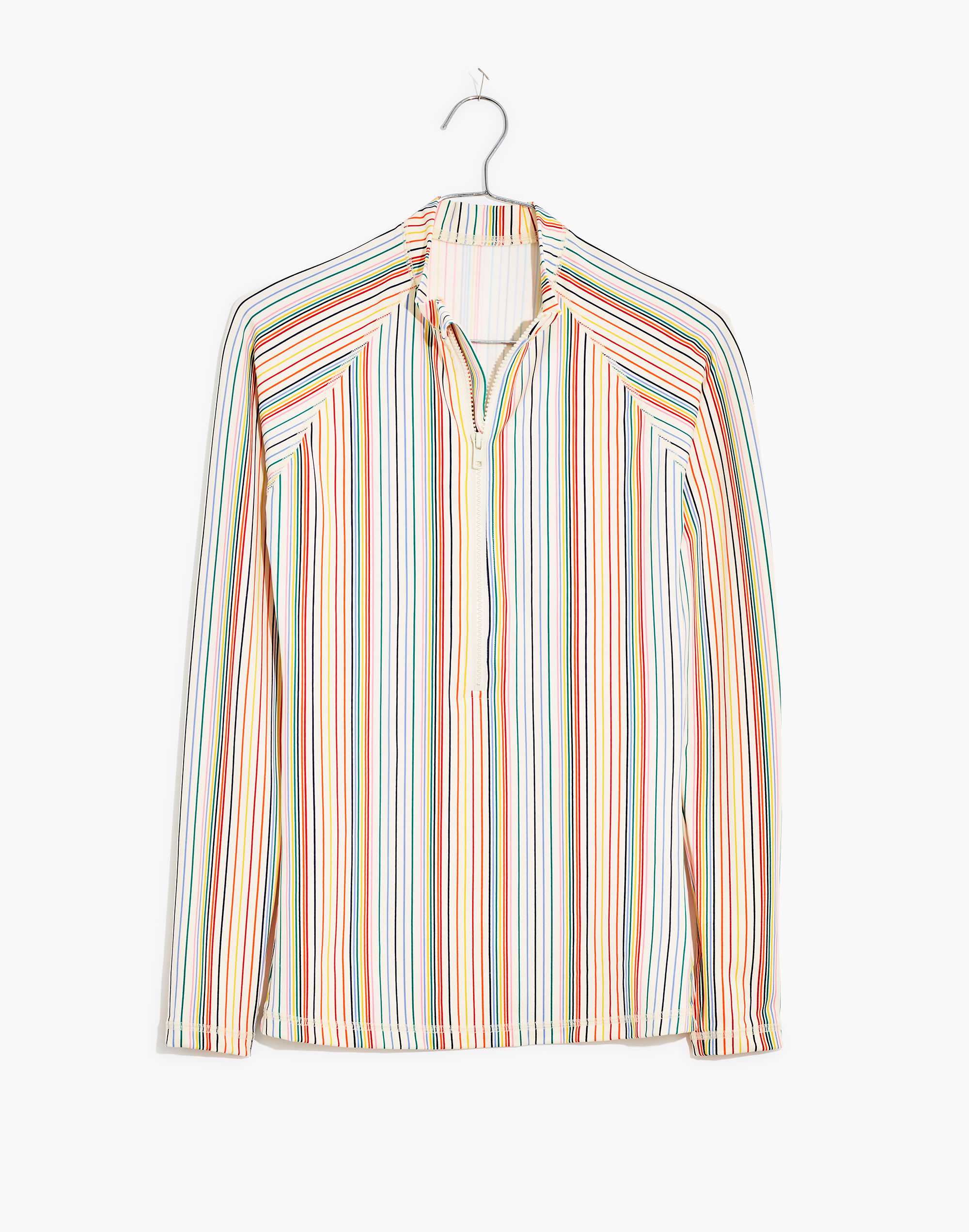 Madewell Second Wave Long-Sleeve Rash Guard in Rainbow Stripe