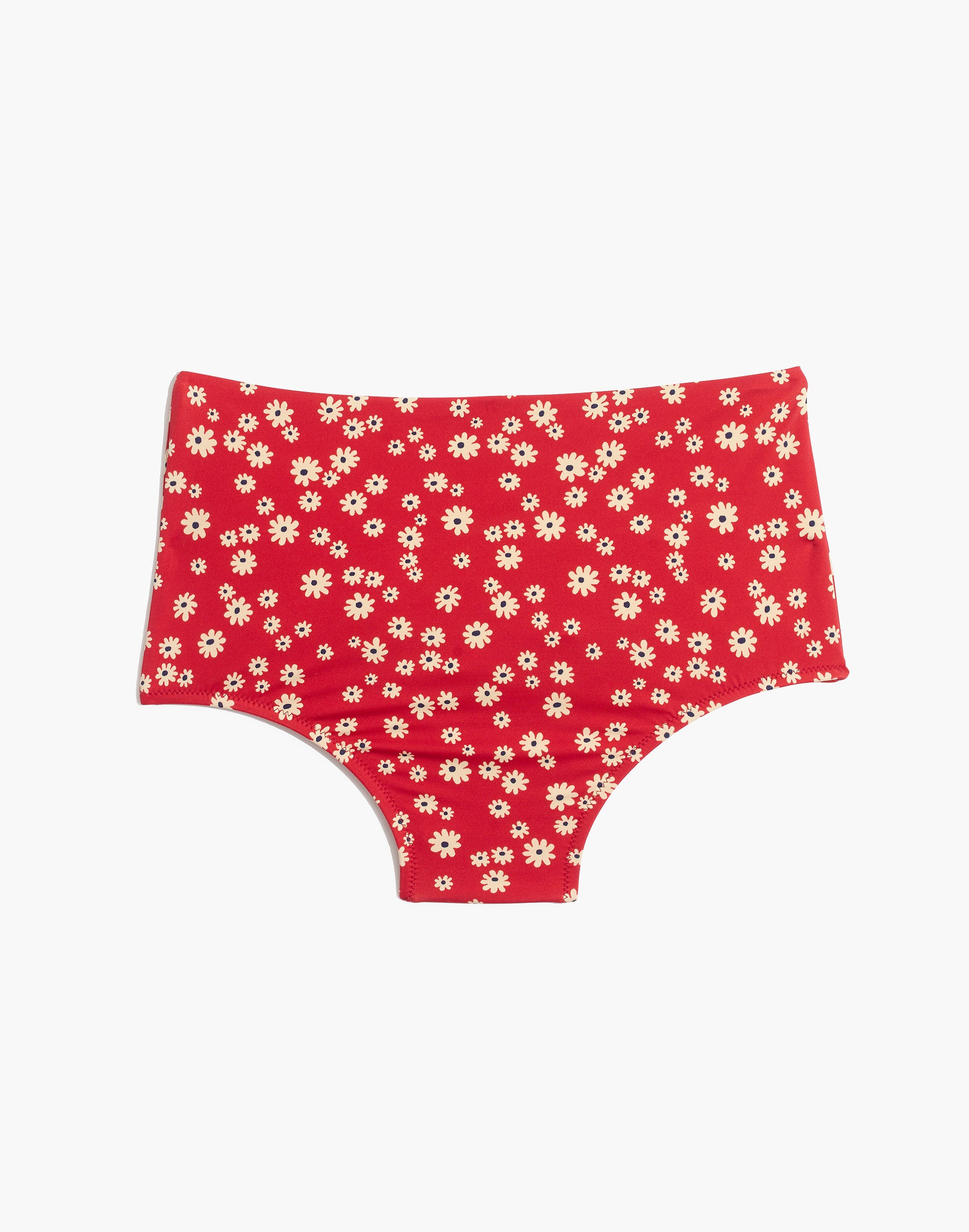 Madewell Second Wave Retro High-Waisted Bikini Bottom in Daisy Field