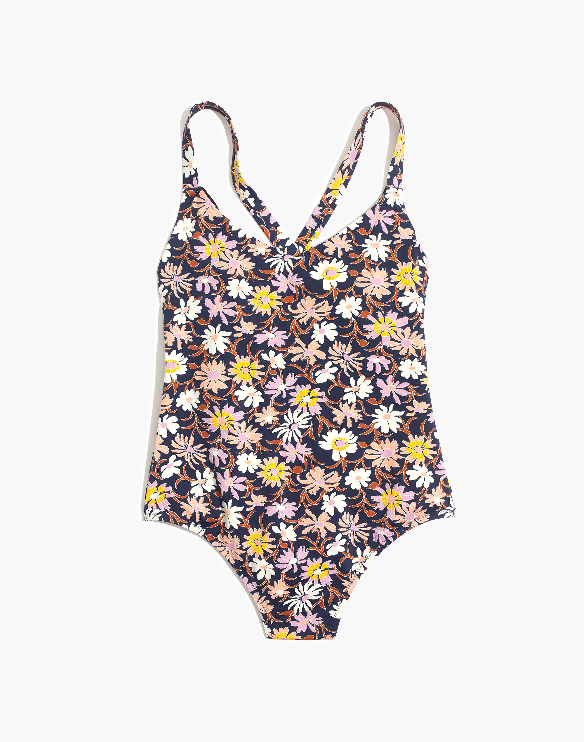 Madewell Second Wave Crisscross One-Piece Swimsuit in Wildflower Garden