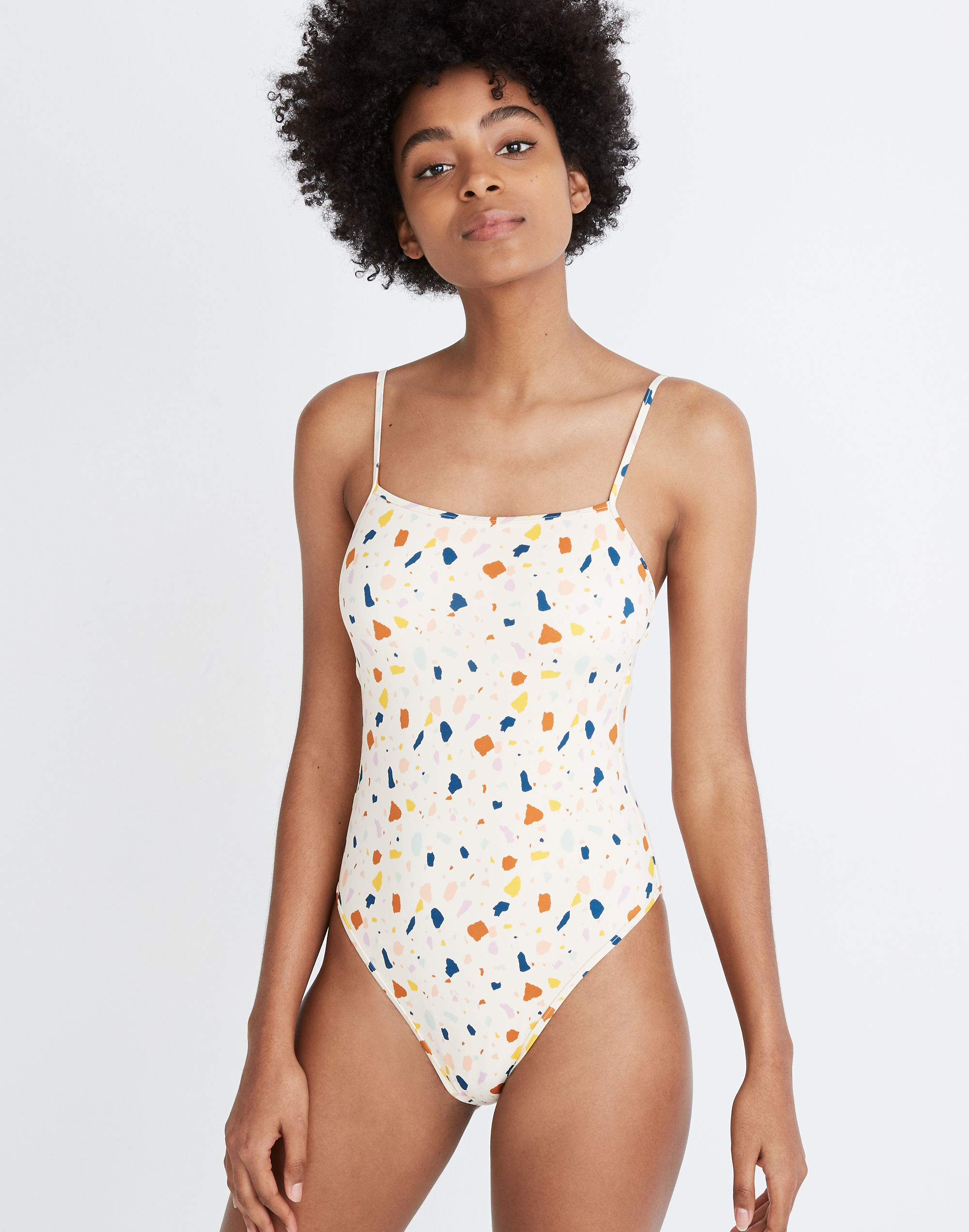 Madewell Second Wave Straight One-Piece Swimsuit in Terrazzo