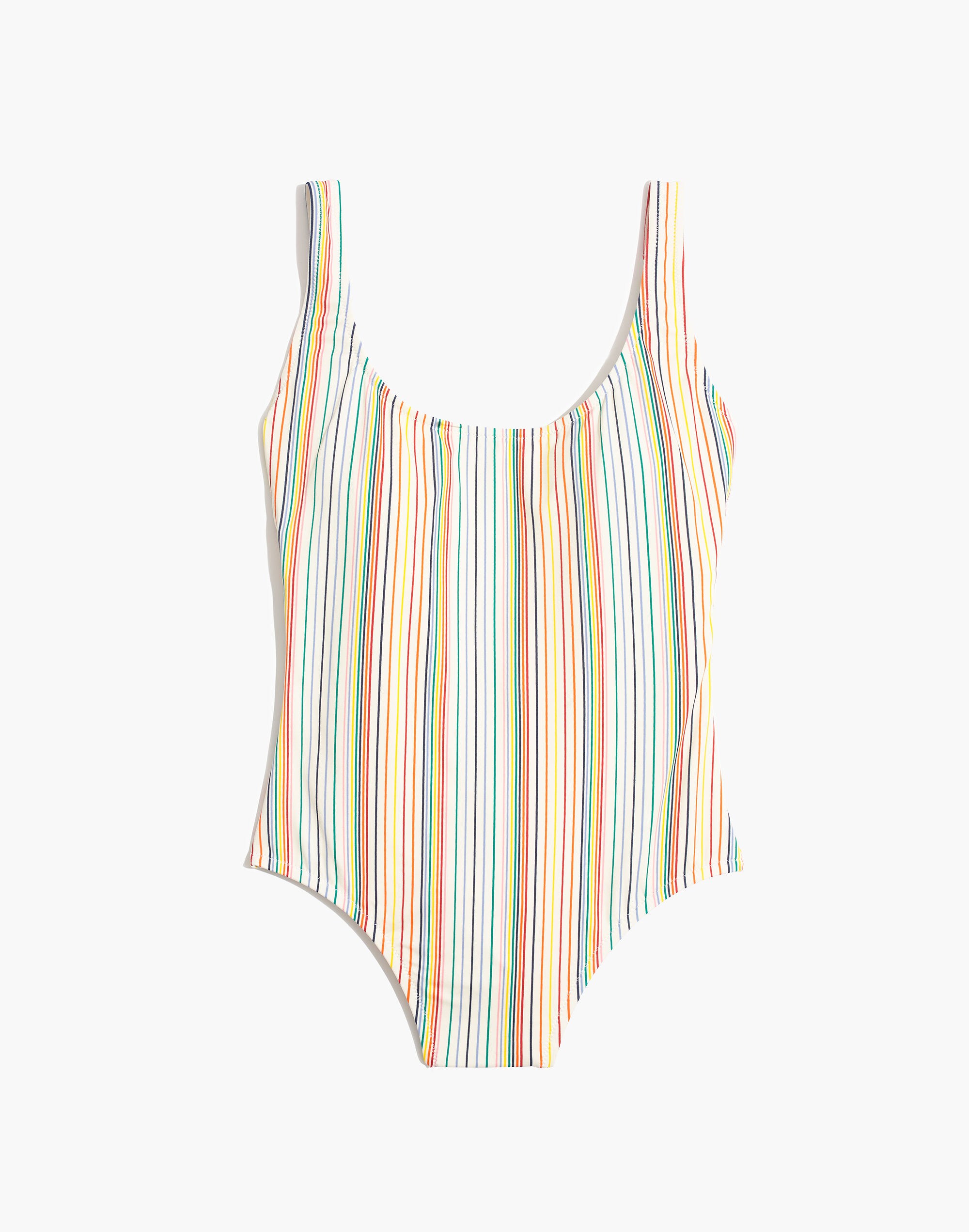 Madewell Second Wave Tank One-Piece Swimsuit in Rainbow Stripe
